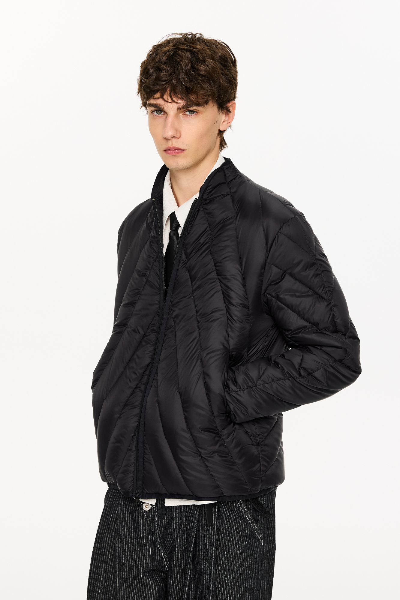 KREATE Quilted Rib Stand-Collar Down Jacket, premium urban and streetwear designers apparel on PROJECTISR.com, KREATE