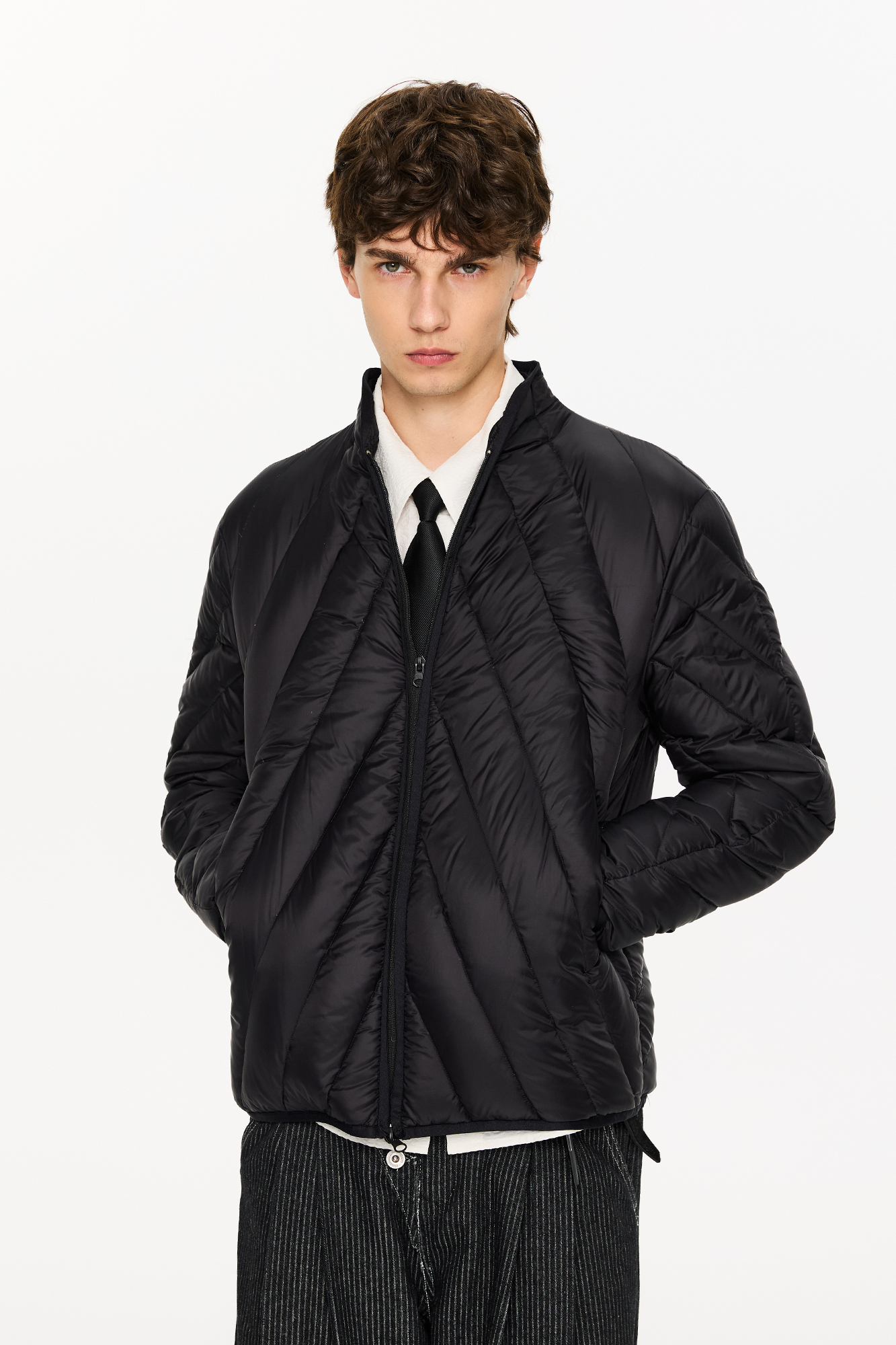 KREATE Quilted Rib Stand-Collar Down Jacket, premium urban and streetwear designers apparel on PROJECTISR.com, KREATE