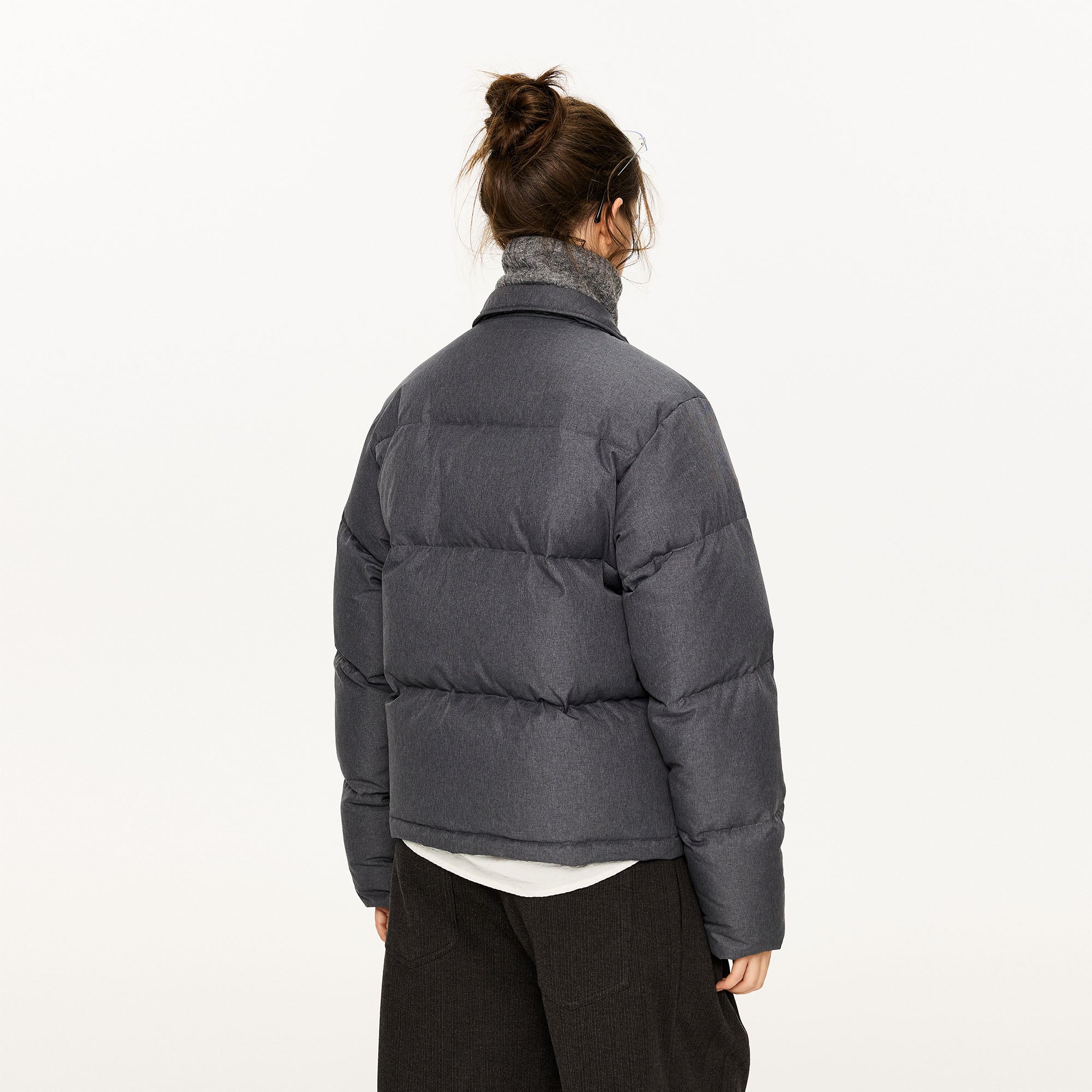 KREATE Faux Layered Cable Knit Puffer Jacket