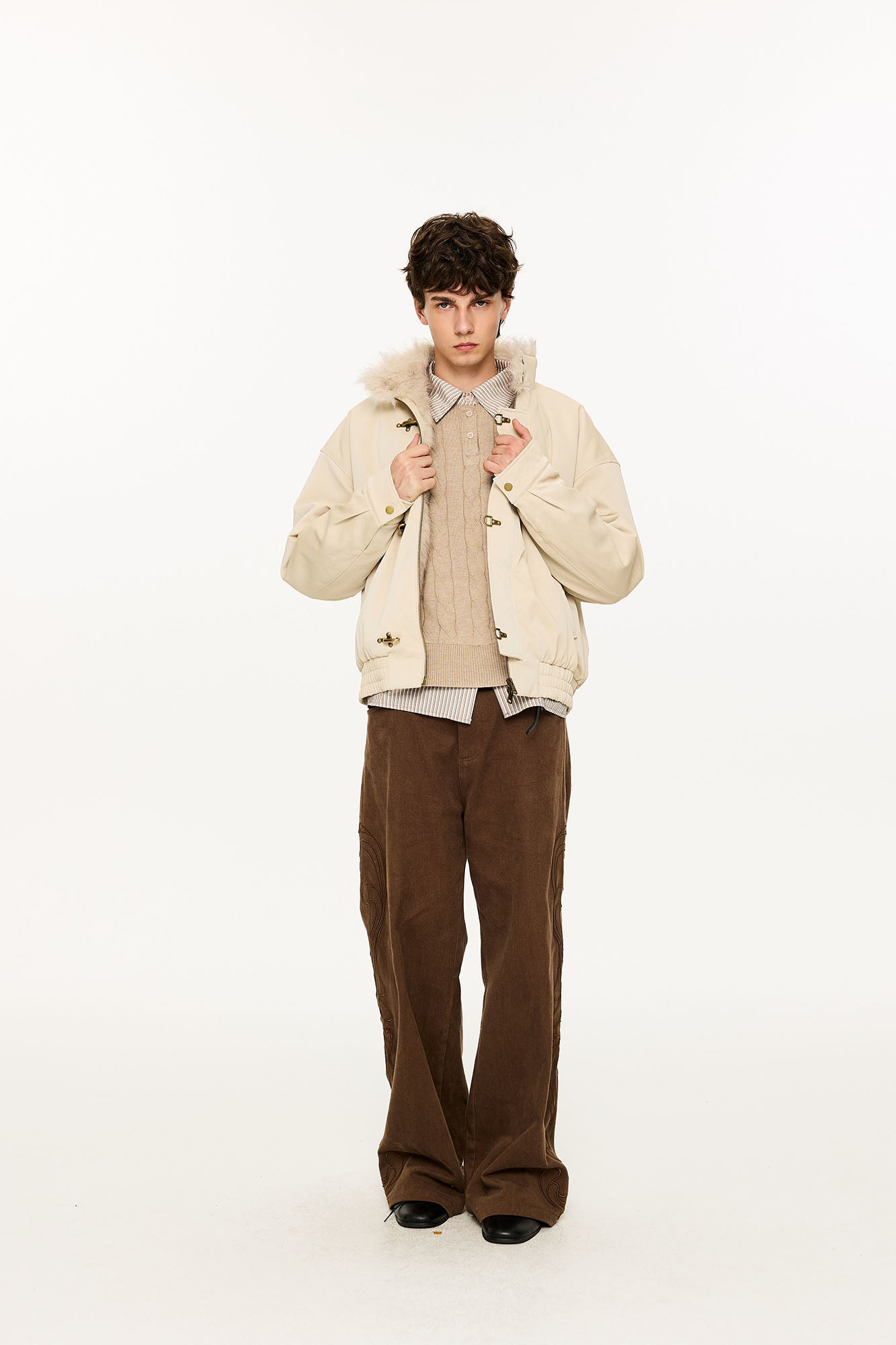 KREATE Faux Fur Lining PU Jacket