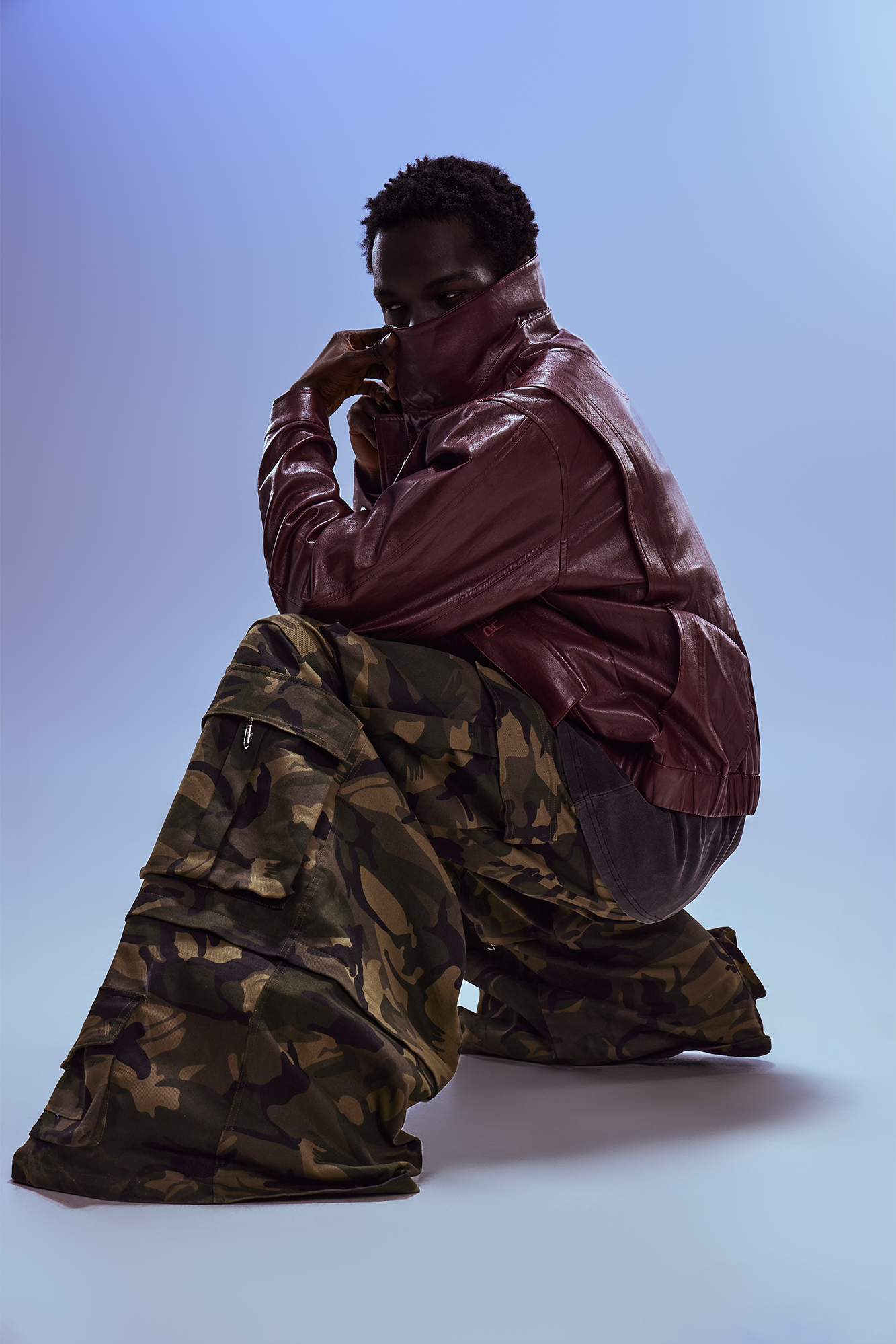 REDH Glossy Coated Faux Leather Jacket Ancora Red