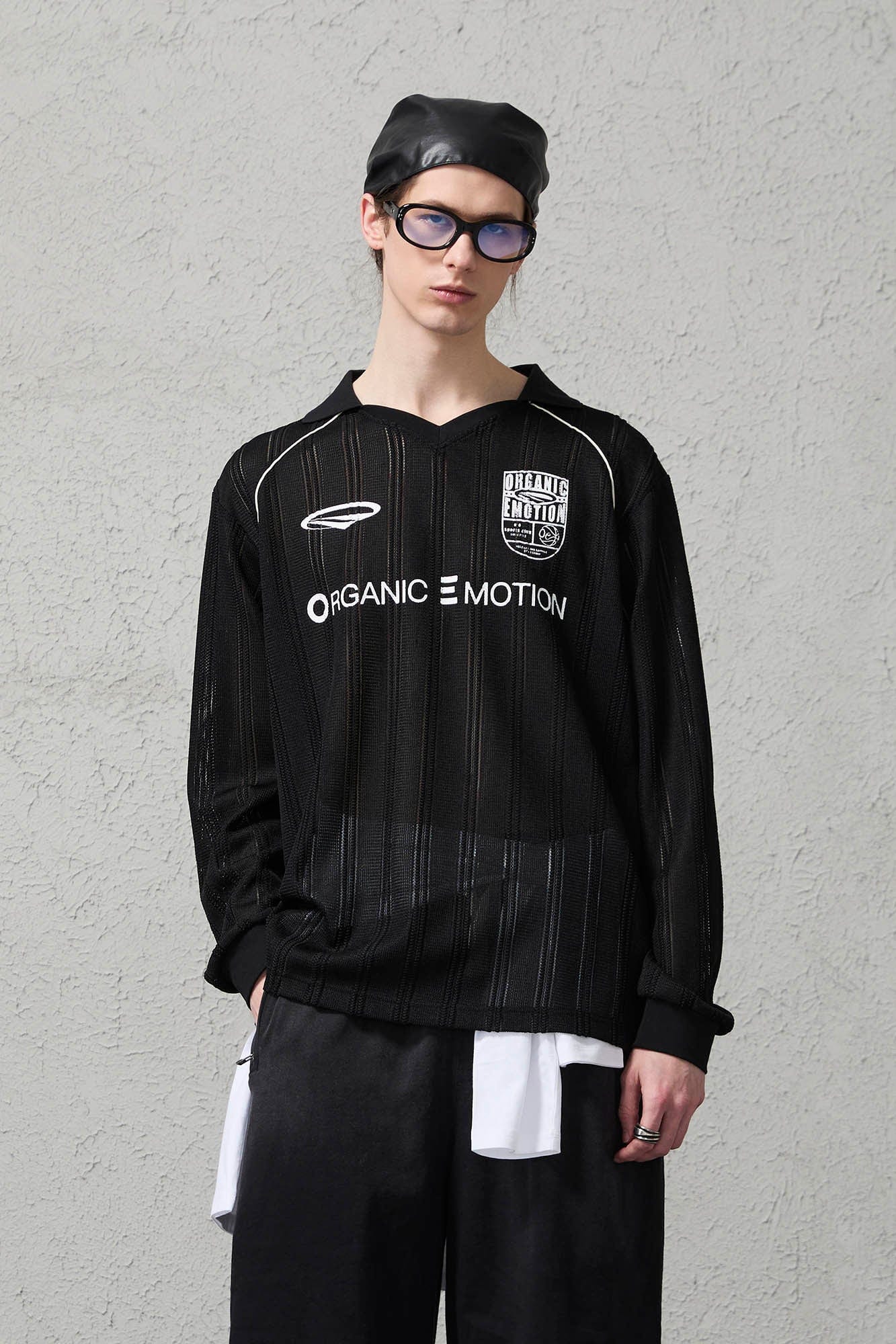 ORGANIC EMOTION Retro Sheer Striped Knit Raglan Jersey