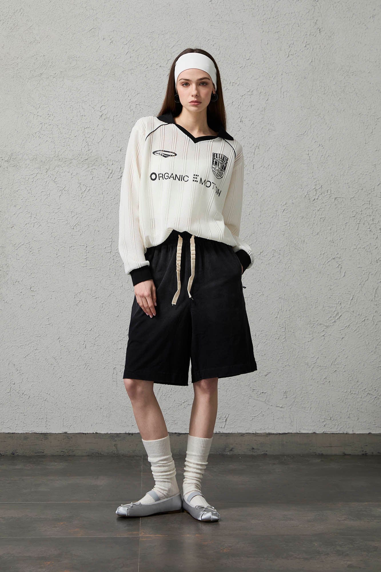ORGANIC EMOTION Retro Sheer Striped Knit Raglan Jersey