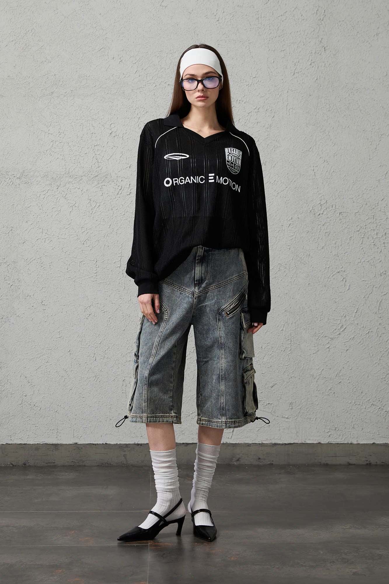 ORGANIC EMOTION Retro Sheer Striped Knit Raglan Jersey