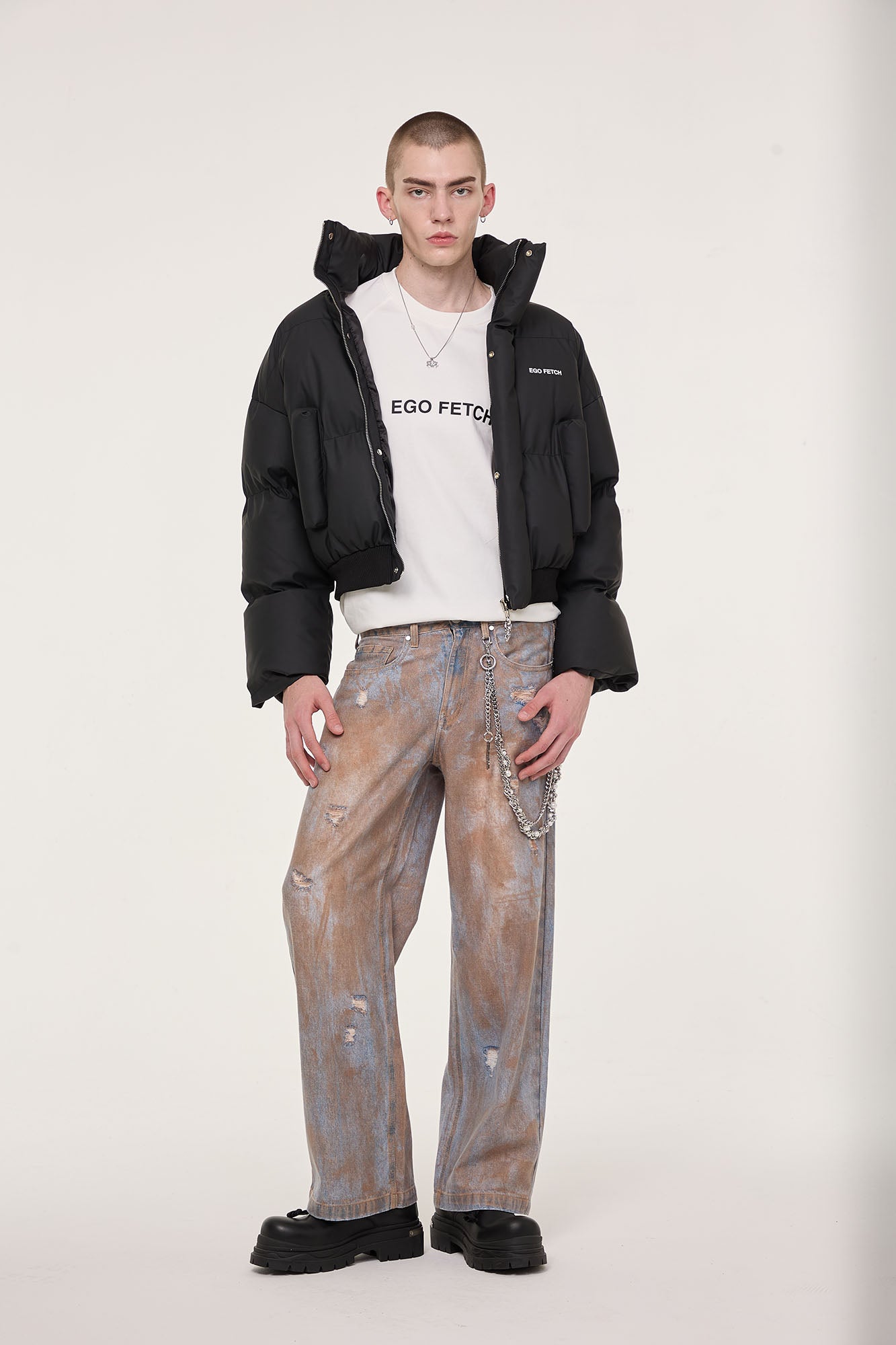 EGOFETCH Essential Cropped Puffer Jacket