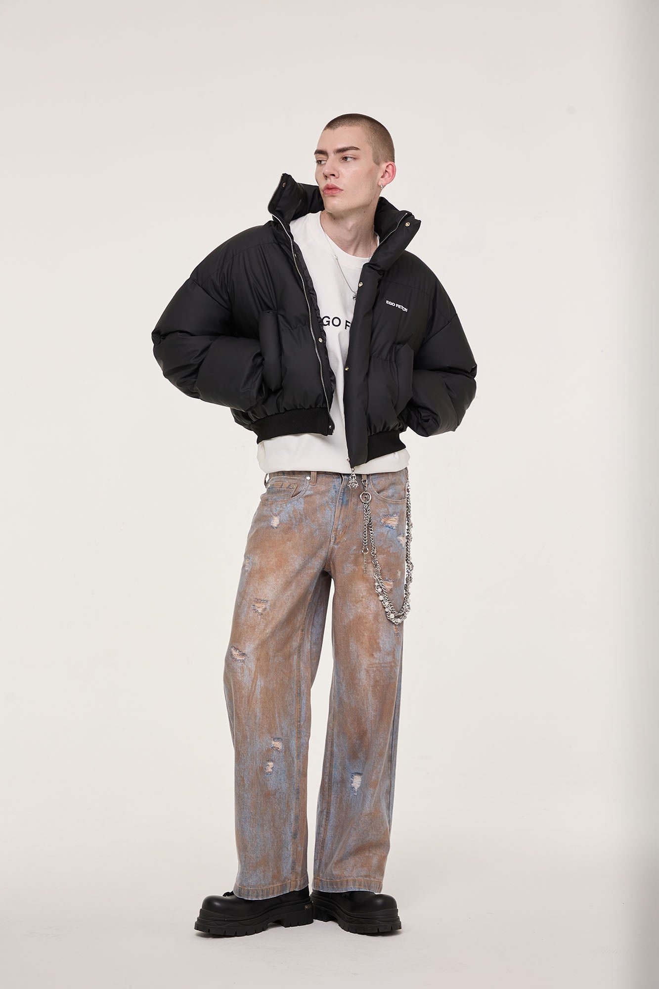 EGOFETCH Essential Cropped Puffer Jacket