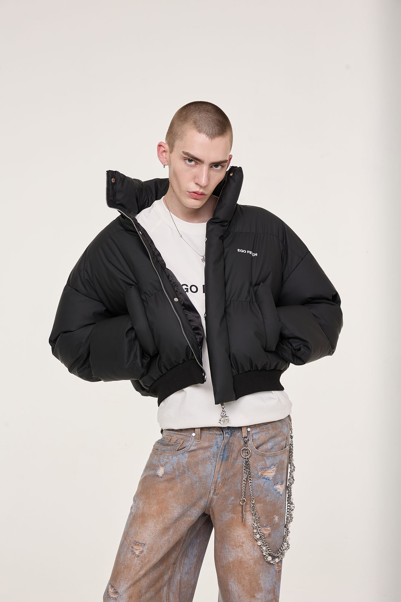 EGOFETCH Essential Cropped Puffer Jacket