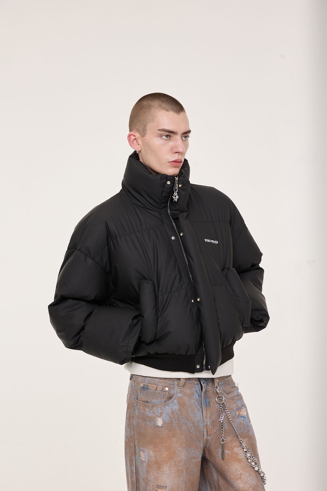 EGOFETCH Essential Cropped Puffer Jacket