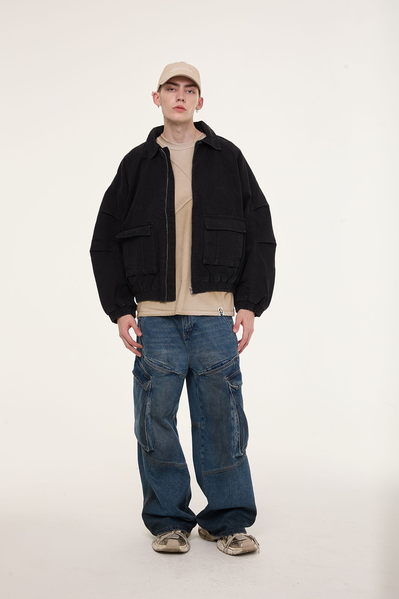 EGOFETCH Washed Utility Oversized Jacket