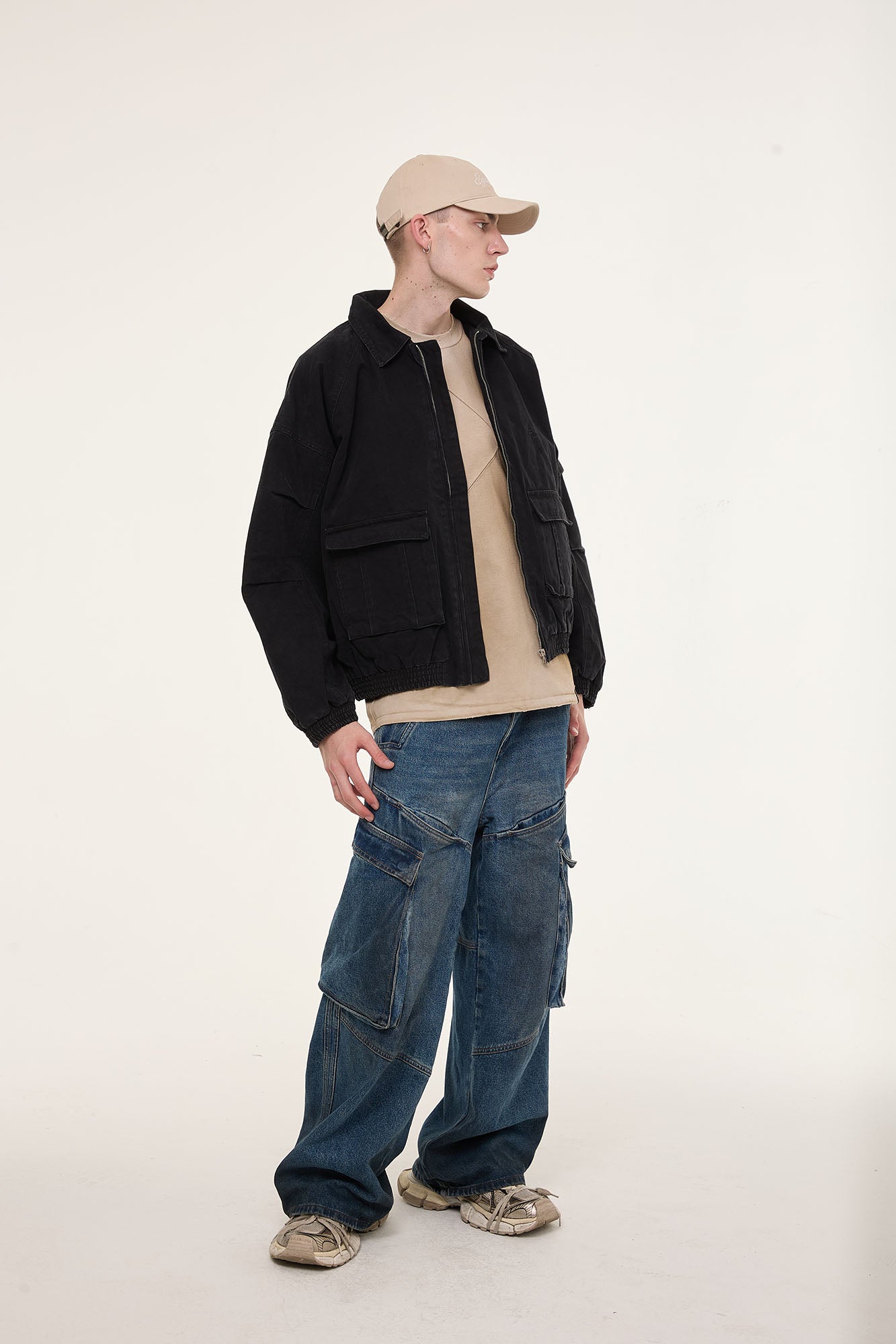 EGOFETCH Washed Utility Oversized Jacket