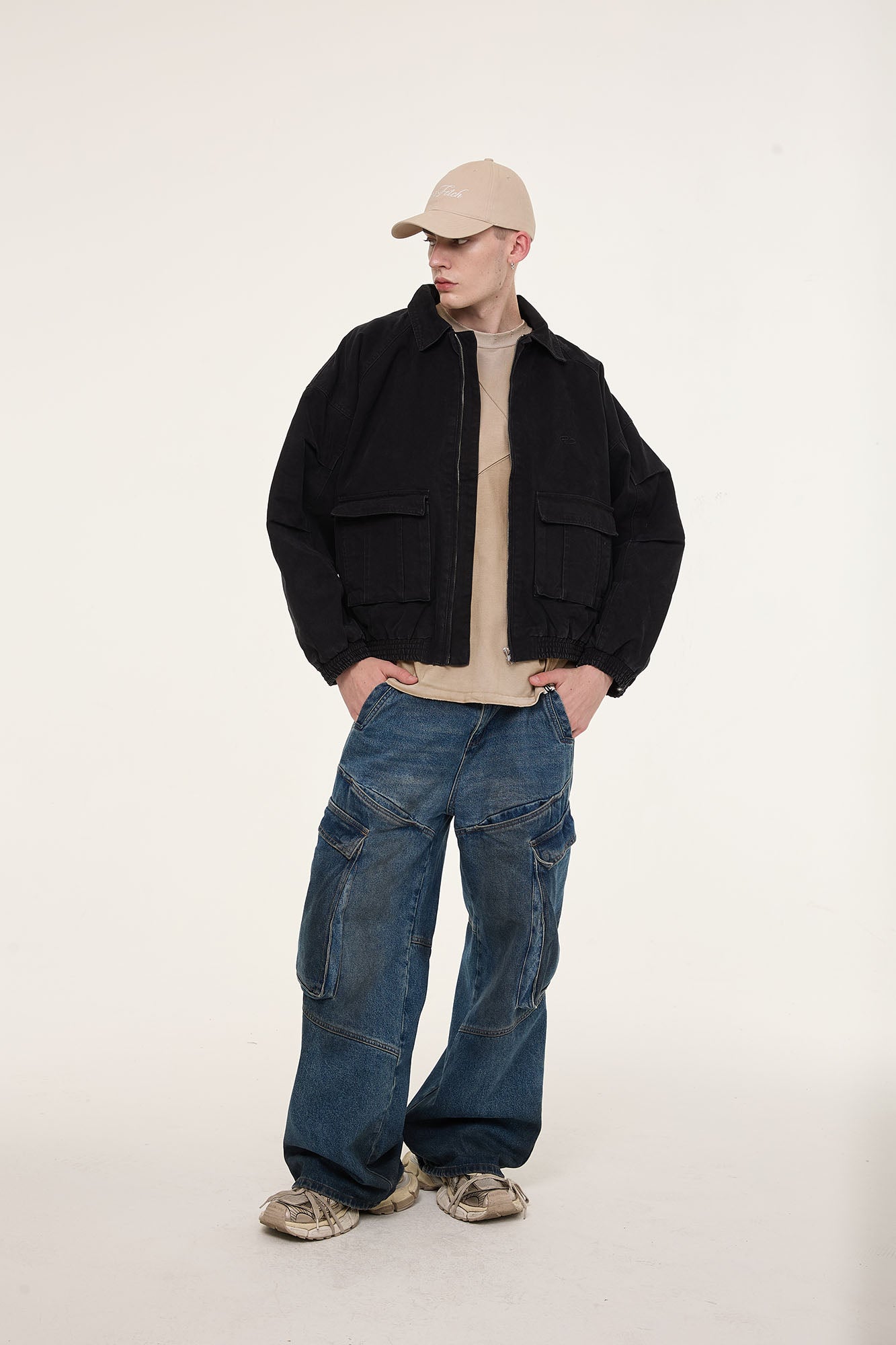 EGOFETCH Washed Utility Oversized Jacket