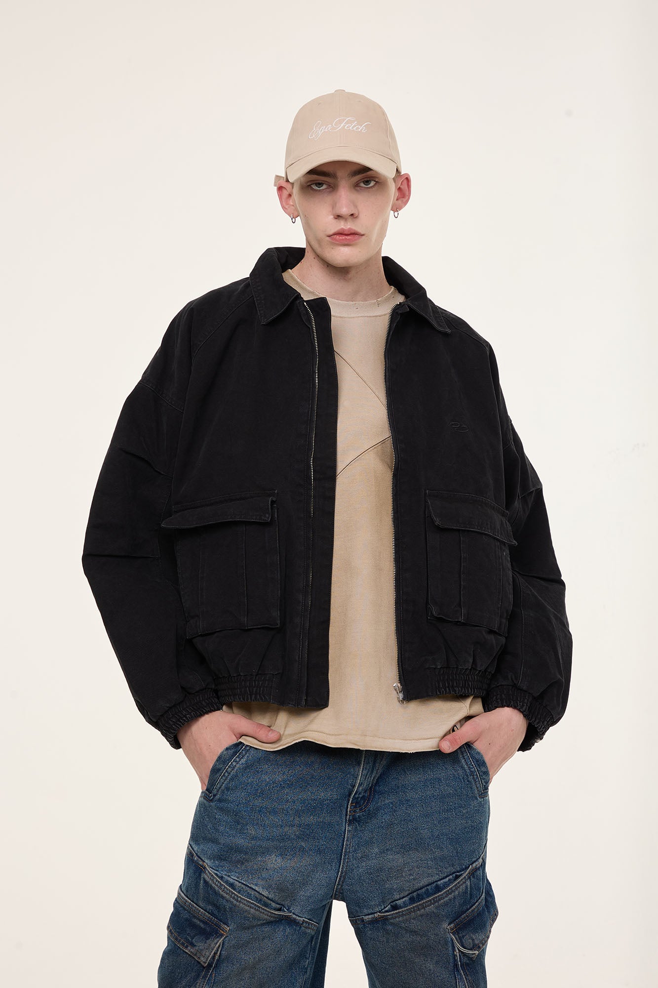 EGOFETCH Washed Utility Oversized Jacket