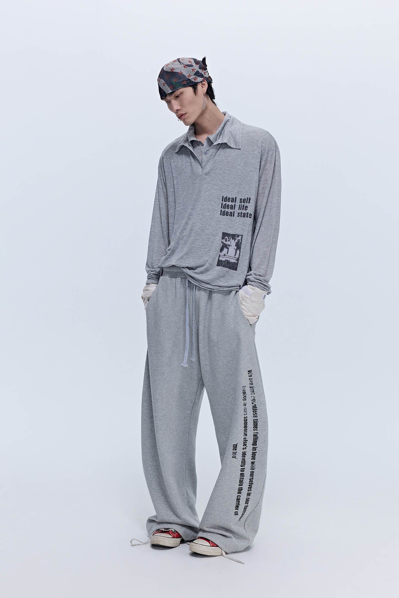 SAVAGEGROWTHWORLD Slogan Curved Drawstring Sweatpants, premium urban and streetwear designers apparel on PROJECTISR.com, SAVAGEGROWTHWORLD