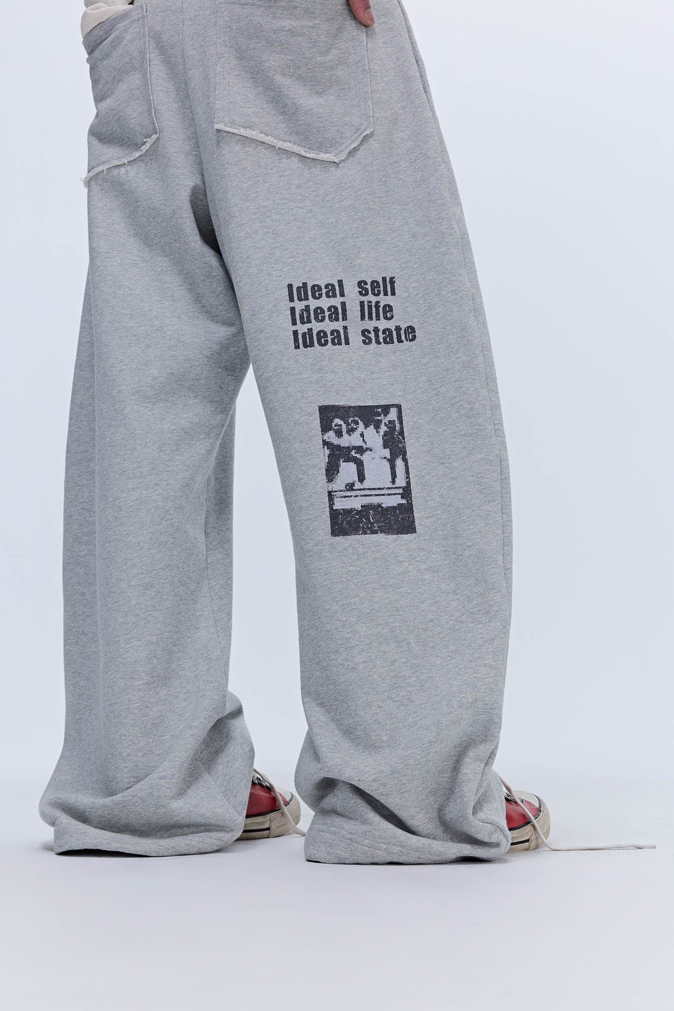 SAVAGEGROWTHWORLD Slogan Curved Drawstring Sweatpants, premium urban and streetwear designers apparel on PROJECTISR.com, SAVAGEGROWTHWORLD