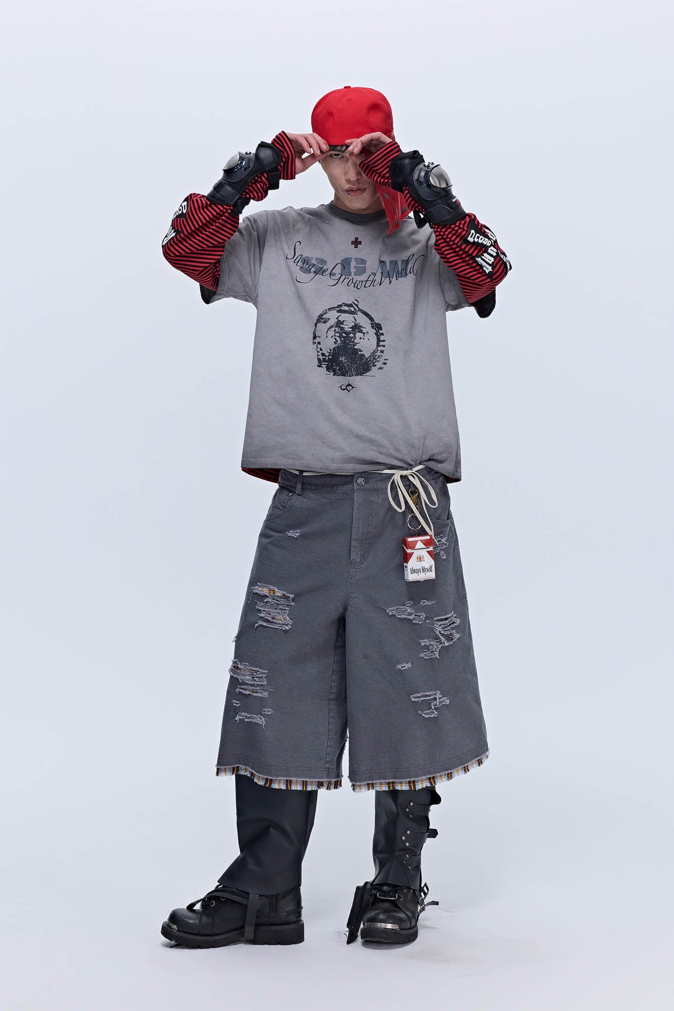 SAVAGEGROWTHWORLD Distressed GhosteMane T-Shirt, premium urban and streetwear designers apparel on PROJECTISR.com, SAVAGEGROWTHWORLD