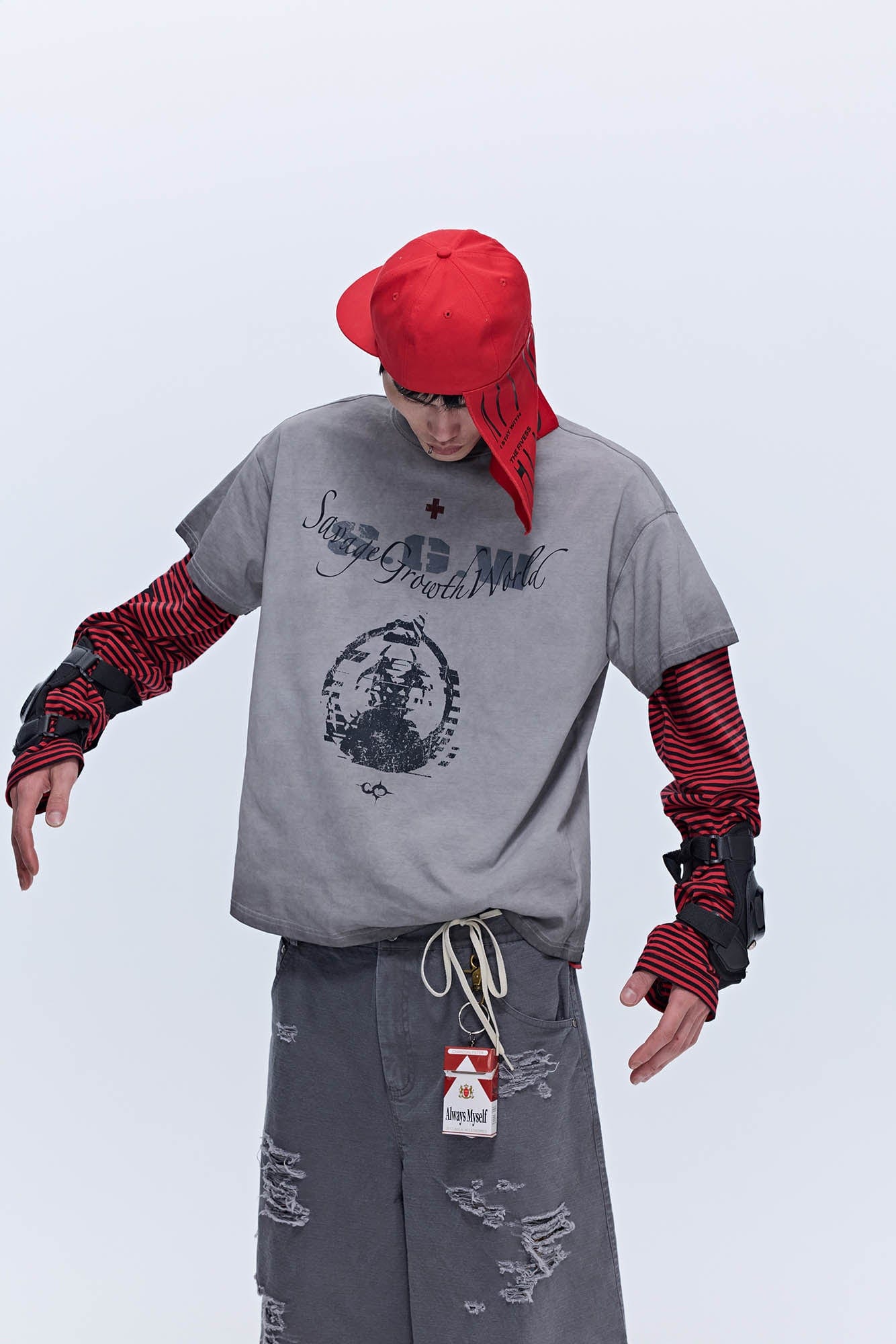 SAVAGEGROWTHWORLD Distressed GhosteMane T-Shirt, premium urban and streetwear designers apparel on PROJECTISR.com, SAVAGEGROWTHWORLD