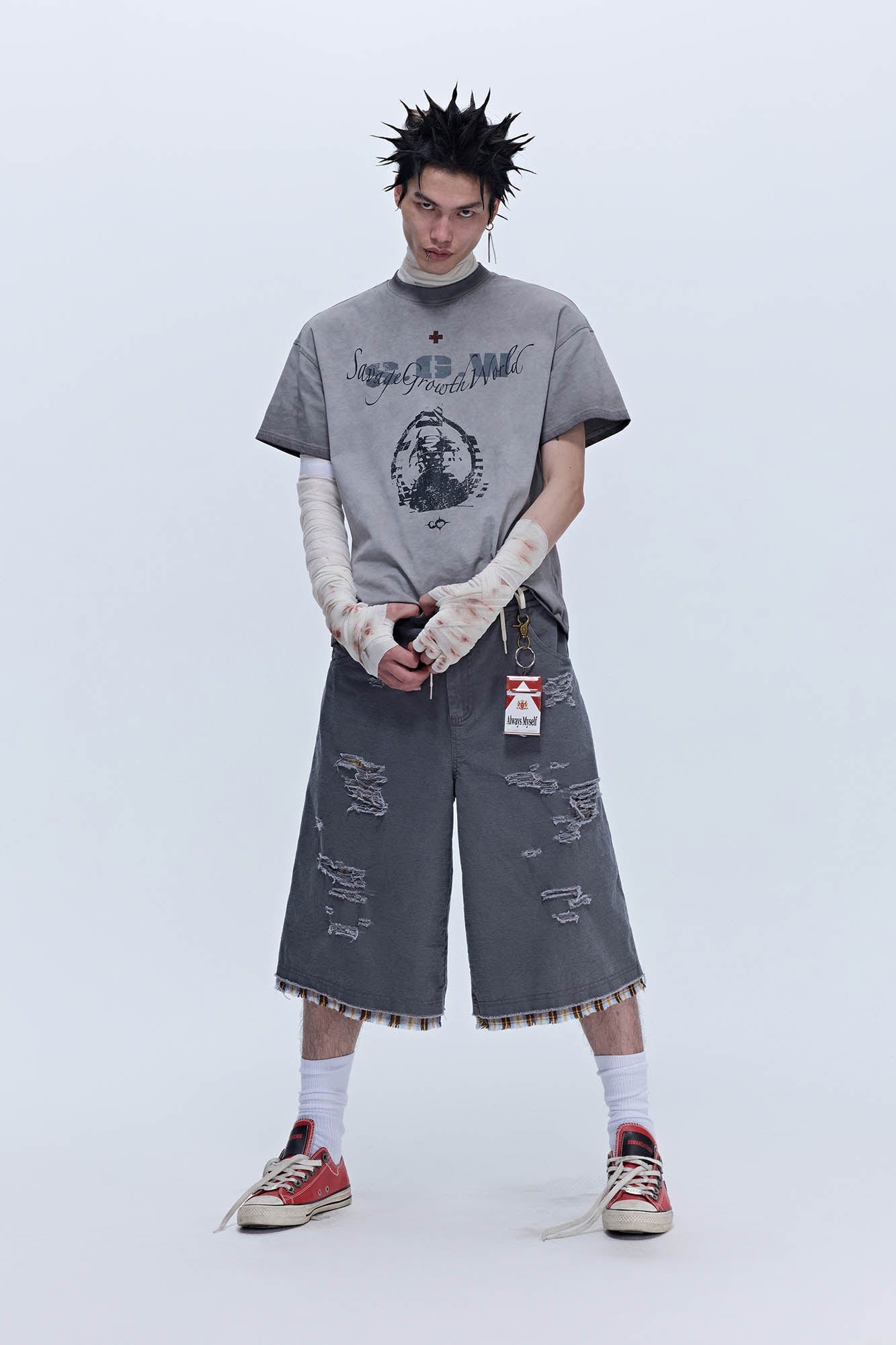SAVAGEGROWTHWORLD Distressed GhosteMane T-Shirt, premium urban and streetwear designers apparel on PROJECTISR.com, SAVAGEGROWTHWORLD