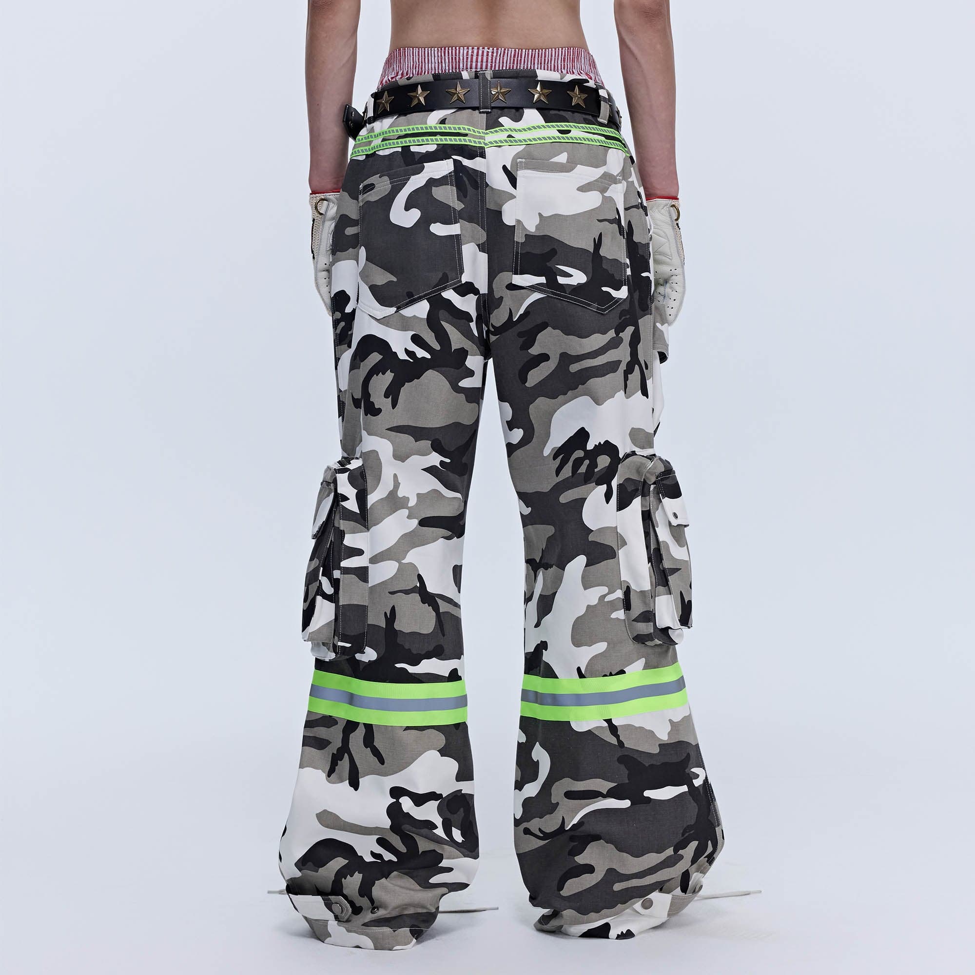 SAVAGEGROWTHWORLD Camo Reflective Multi-Pocket Cargo Pants, premium urban and streetwear designers apparel on PROJECTISR.com, SAVAGEGROWTHWORLD