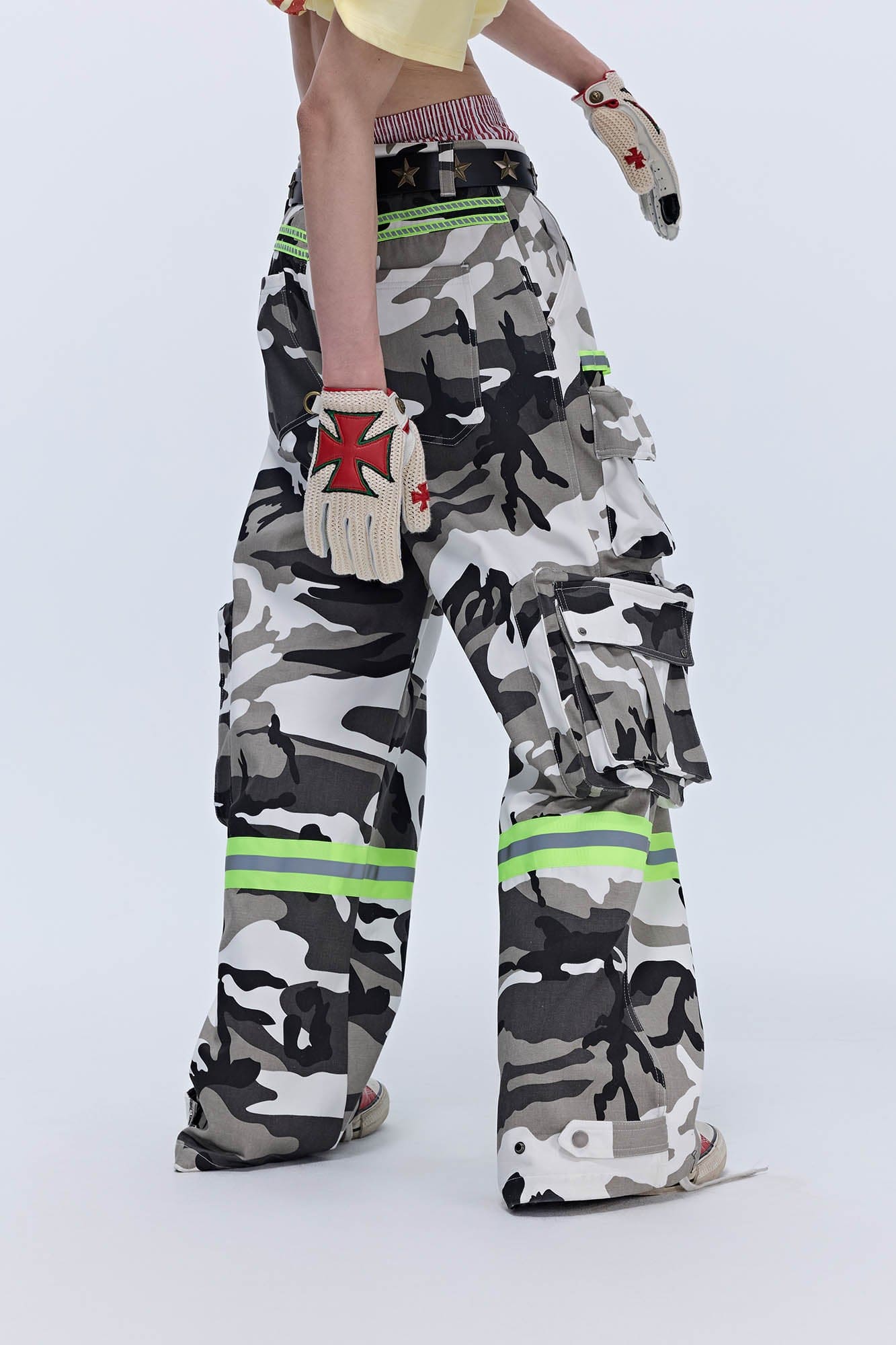 SAVAGEGROWTHWORLD Camo Reflective Multi-Pocket Cargo Pants, premium urban and streetwear designers apparel on PROJECTISR.com, SAVAGEGROWTHWORLD