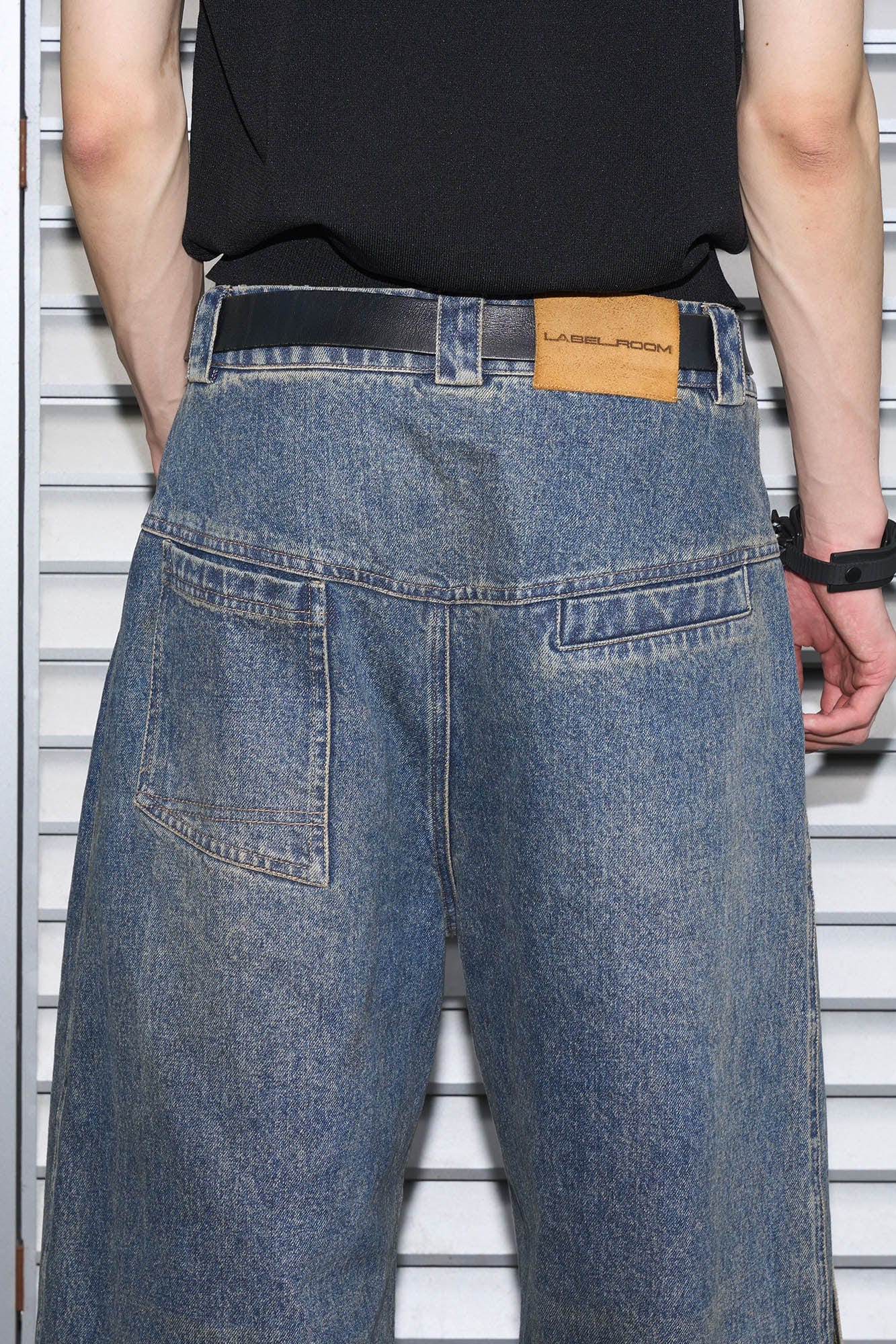 49PERCENT Retro Flap Pocket Panel Wide-Leg Pants, premium urban and streetwear designers apparel on PROJECTISR.com, 49PERCENT