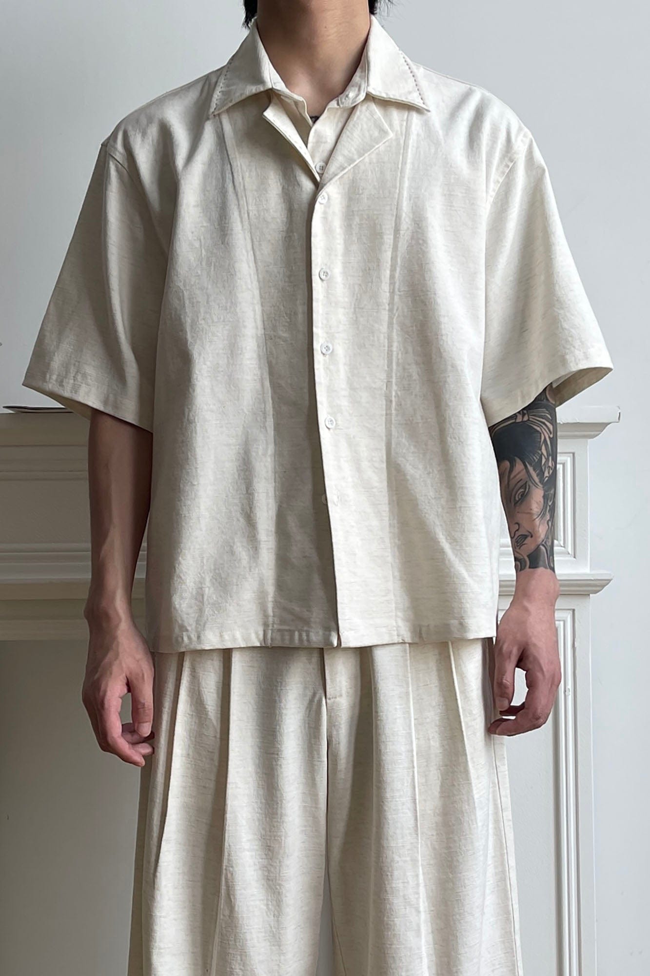 OKAYTHXBYE Faux-Layer Stitch Half Shirt, premium urban and streetwear designers apparel on PROJECTISR.com, OKAYTHXBYE