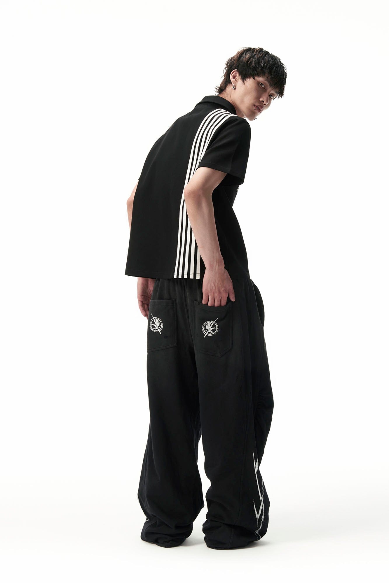 SAVAGEGROWTHWORLD No Wasted Potential Stripe-Back Polo T-Shirt, premium urban and streetwear designers apparel on PROJECTISR.com, SAVAGEGROWTHWORLD