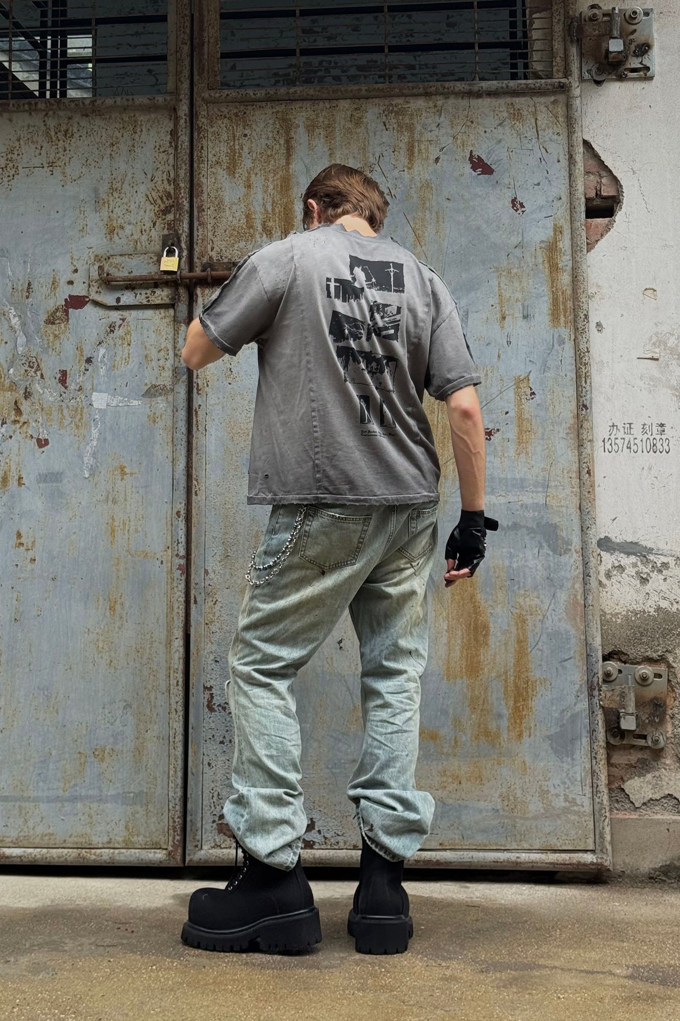 LUUUCAM A Mad Summer Night Dream Distressed Panel T-Shirt, premium urban and streetwear designers apparel on PROJECTISR.com, LUUUCAM