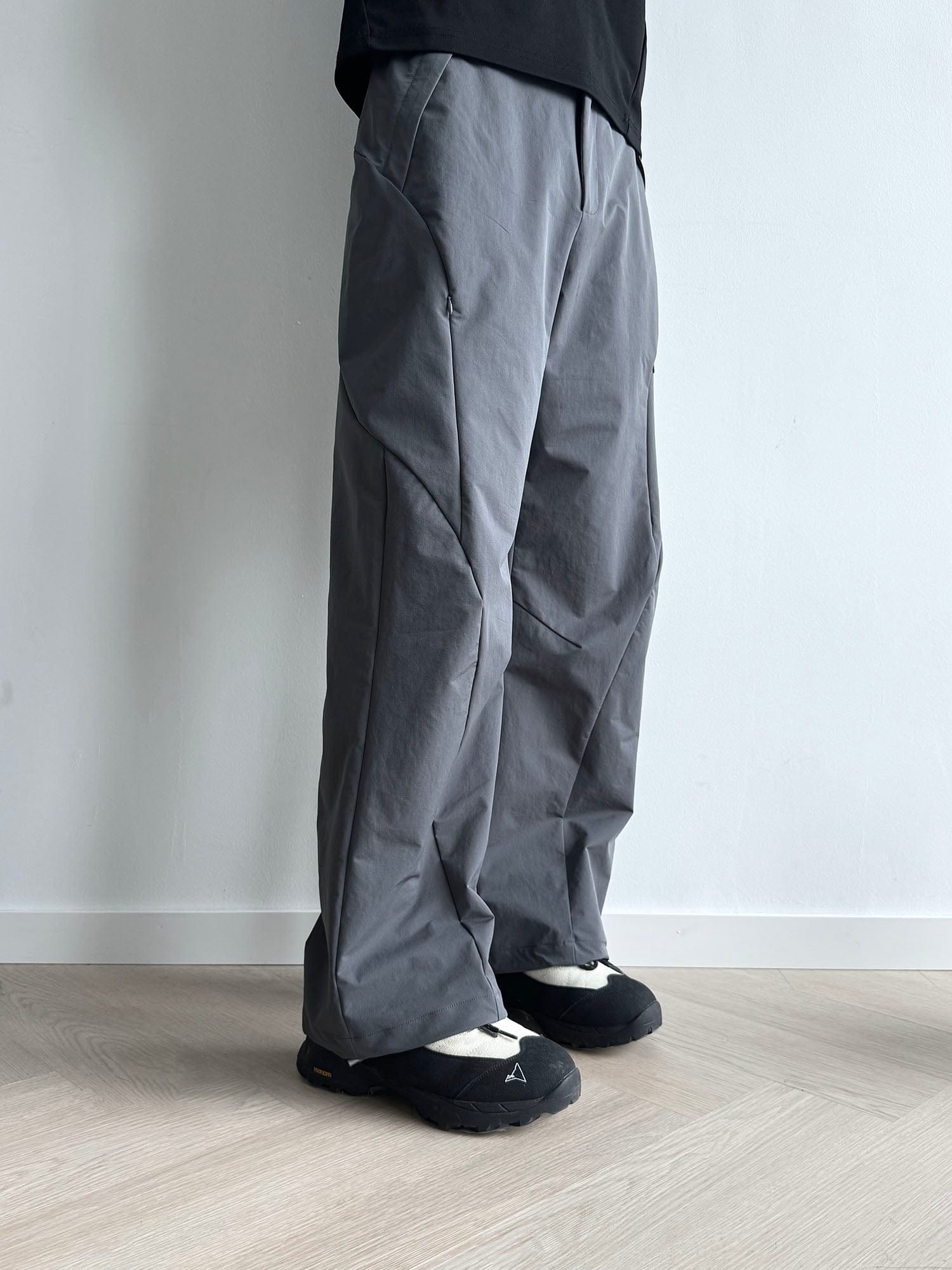 KREATE Curved Panel Drawstring-Hem Waterproof Pants, premium urban and streetwear designers apparel on PROJECTISR.com, KREATE