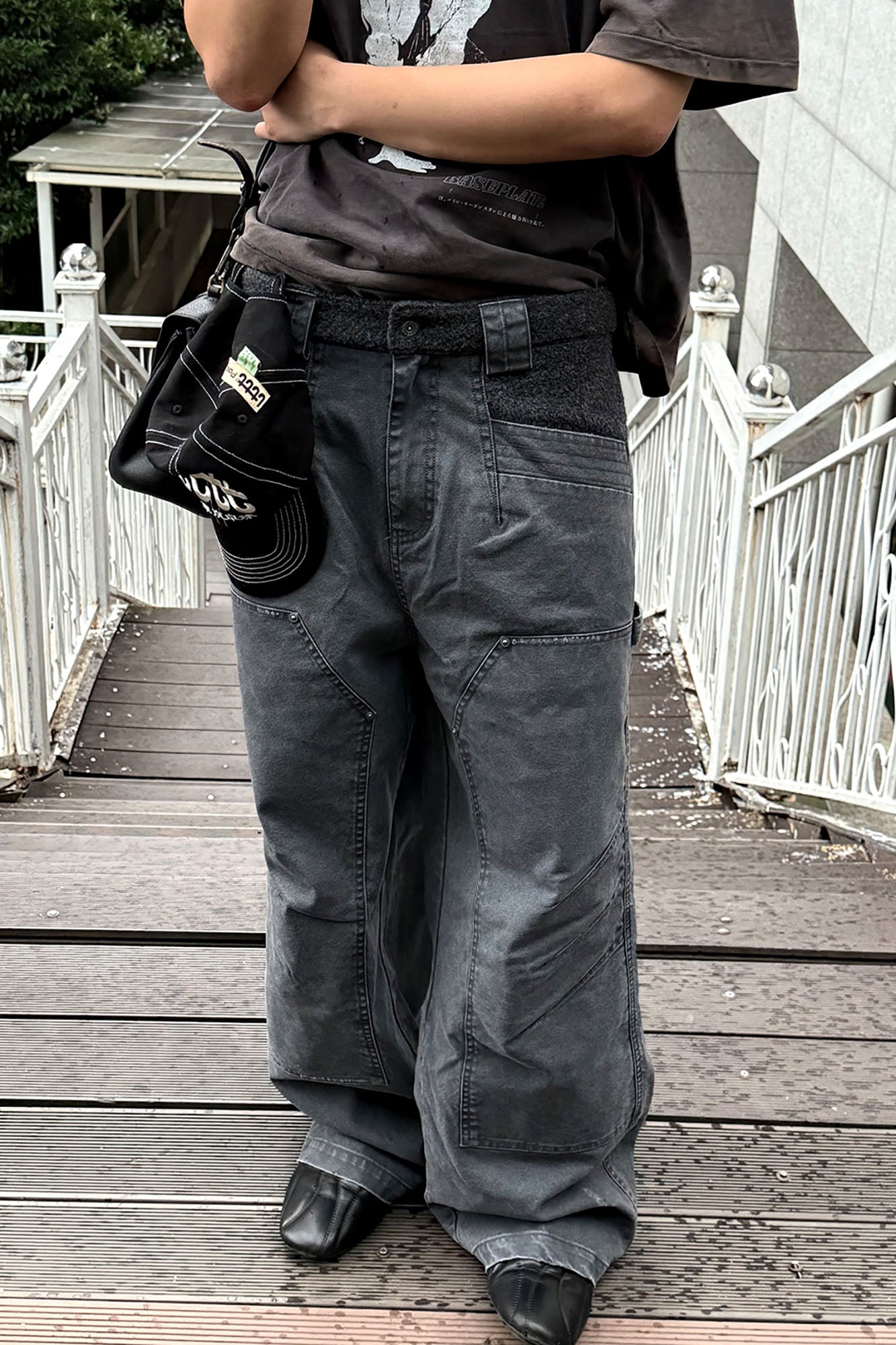 ESAIAS Claw Washed Panel Straight-Leg Pants, premium urban and streetwear designers apparel on PROJECTISR.com, ESAIAS