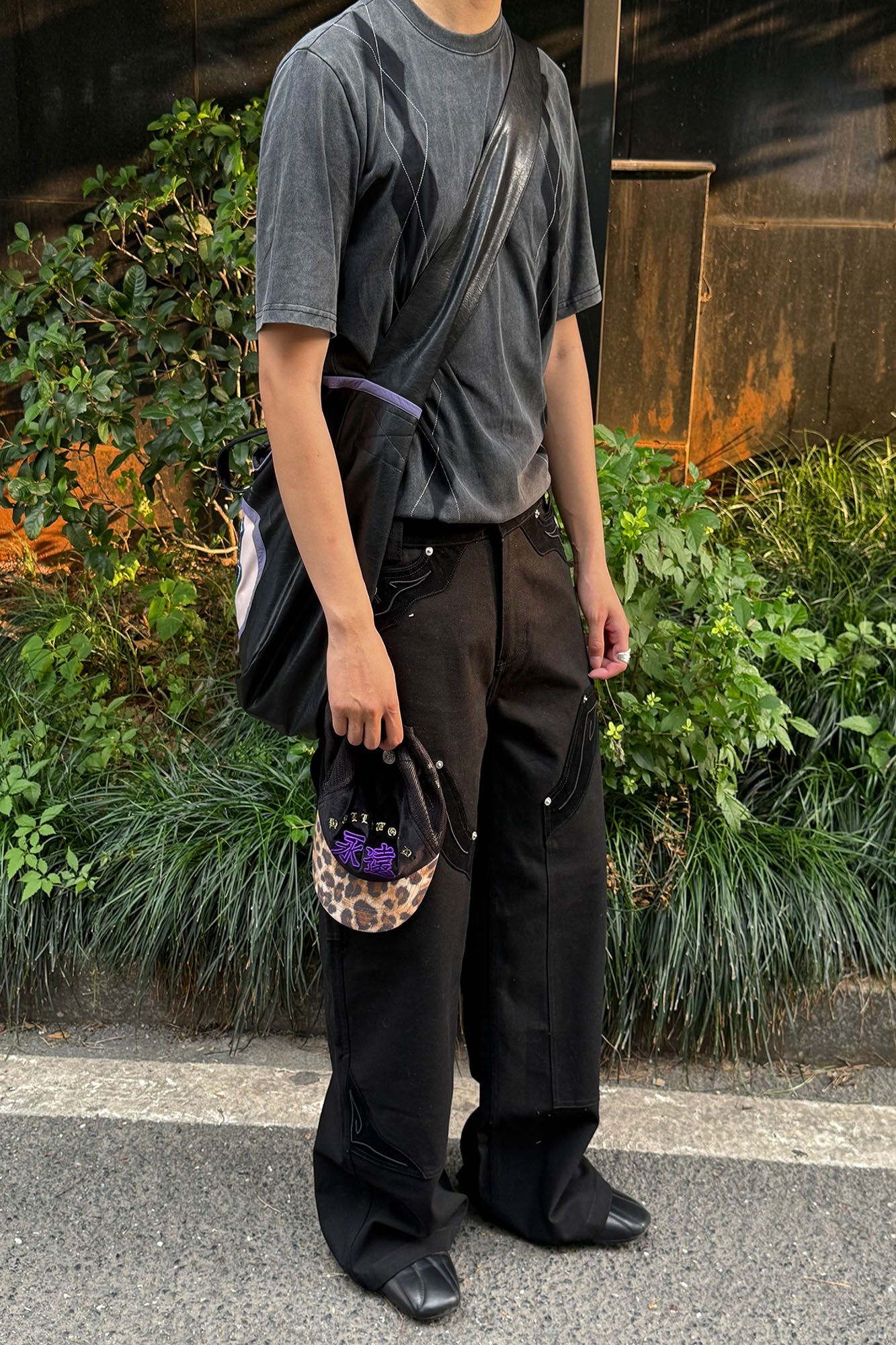 ESAIAS Rune Embroidered Velvet Panel Pants, premium urban and streetwear designers apparel on PROJECTISR.com, ESAIAS
