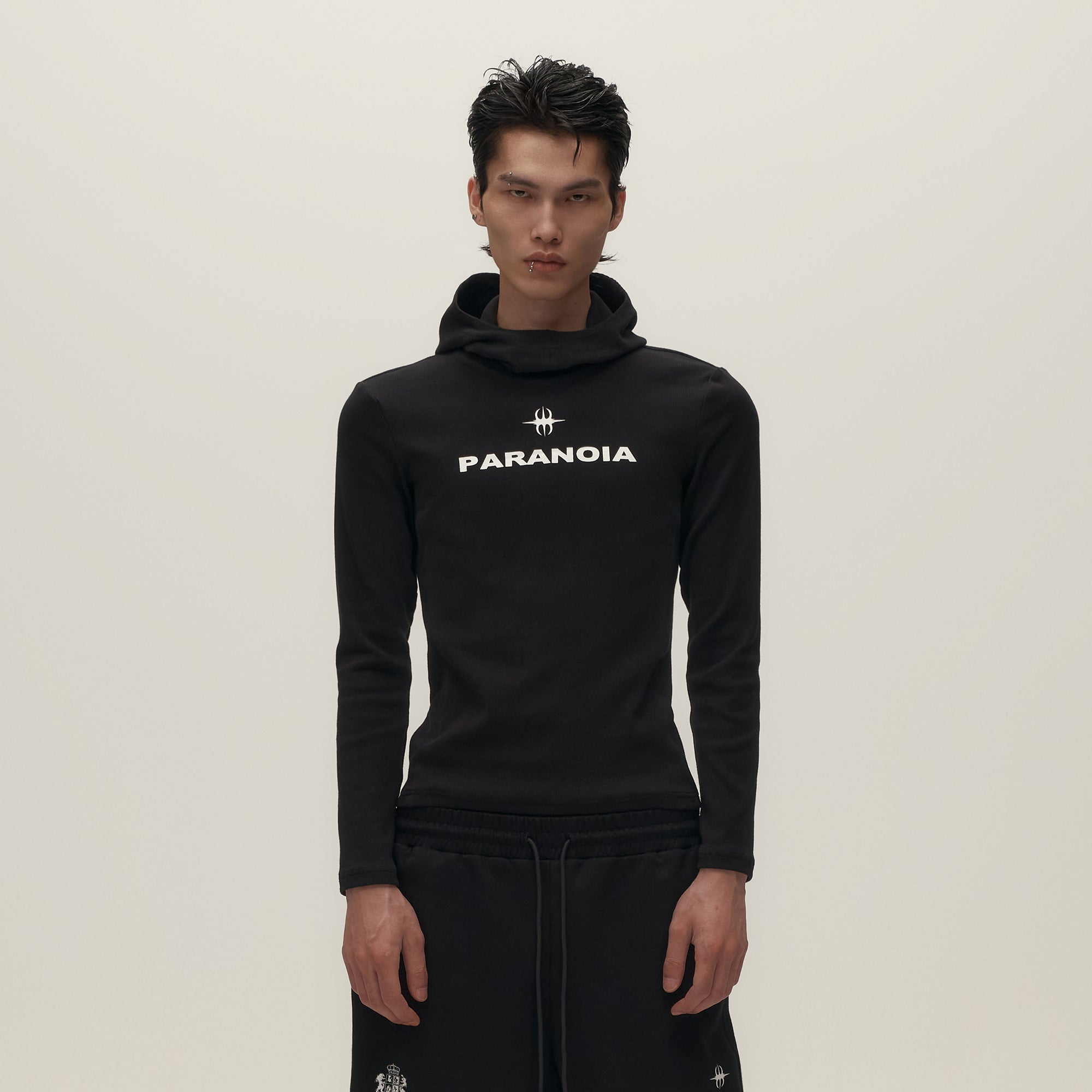 SAVAGEGROWTHWORLD Paranoia Graphic Balaclava Slim Hoodie, premium urban and streetwear designers apparel on PROJECTISR.com, SAVAGEGROWTHWORLD