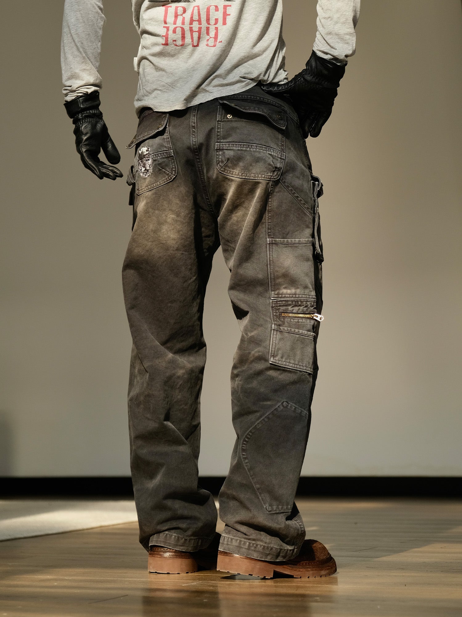 NEIGBORL Washed Multi-Pocket Straight-Leg Cargo Pants, premium urban and streetwear designers apparel on PROJECTISR.com, NEIGBORL