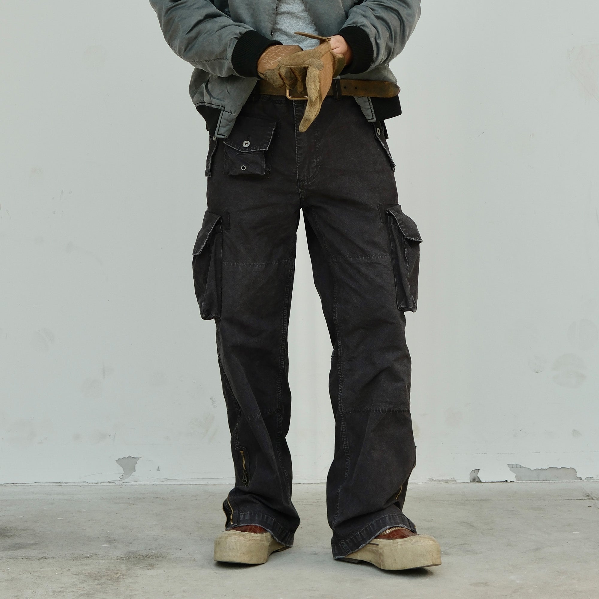 NEIGBORL Washed Distressed Multi-Pocket Cargo Pants, premium urban and streetwear designers apparel on PROJECTISR.com, NEIGBORL