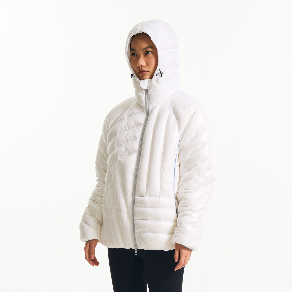 HALCYON Splash-Proof Ribbed Hooded Down Jacket, premium urban and streetwear designers apparel on PROJECTISR.com, HALCYON