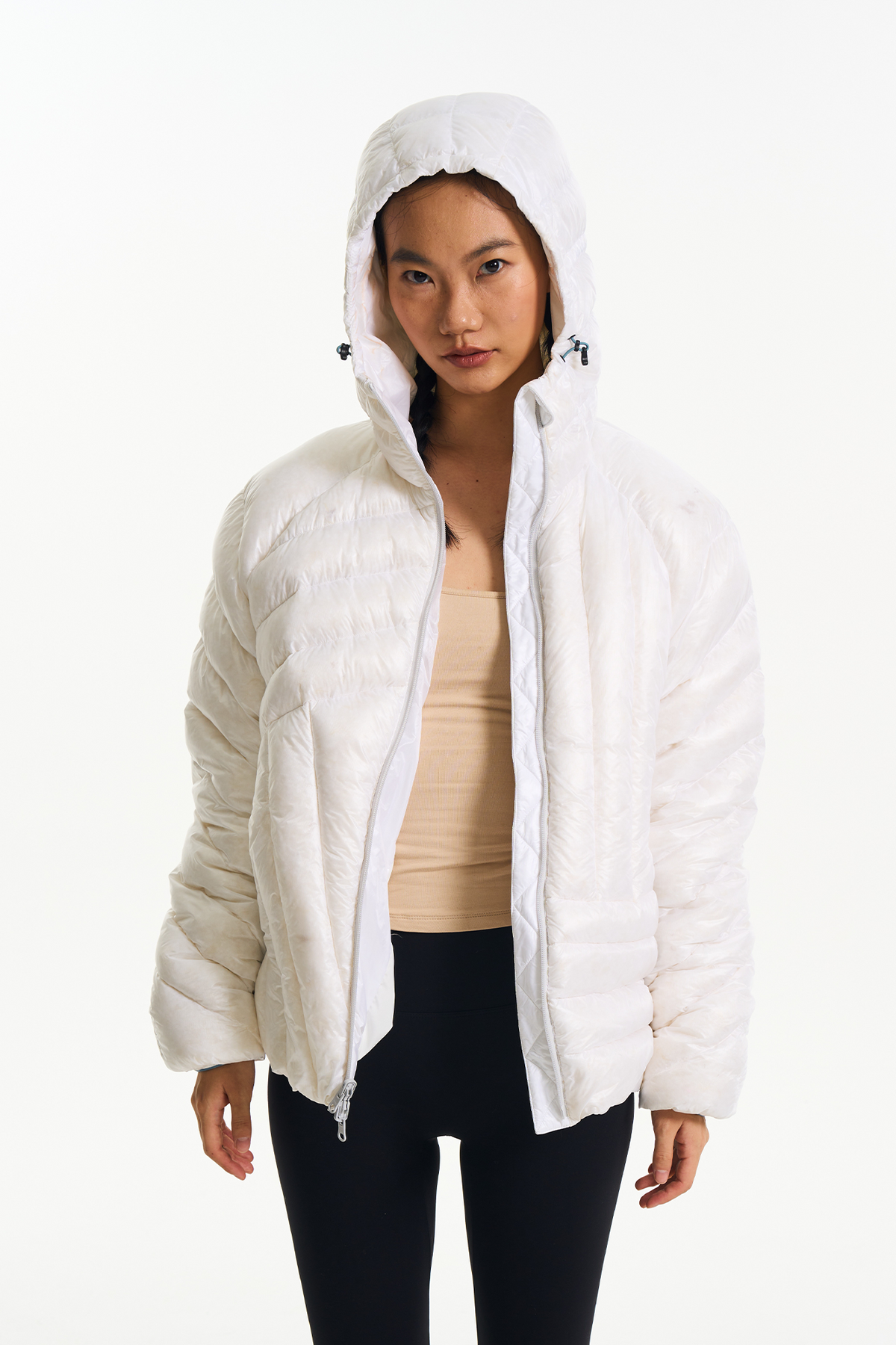 HALCYON Splash-Proof Ribbed Hooded Down Jacket, premium urban and streetwear designers apparel on PROJECTISR.com, HALCYON