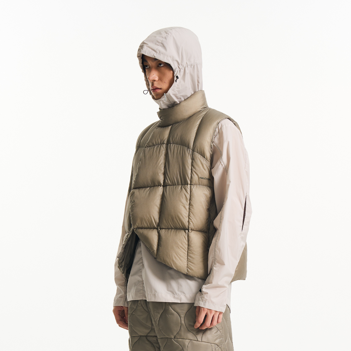 HALCYON Outdoor Stand-Collar Down Vest, premium urban and streetwear designers apparel on PROJECTISR.com, HALCYON