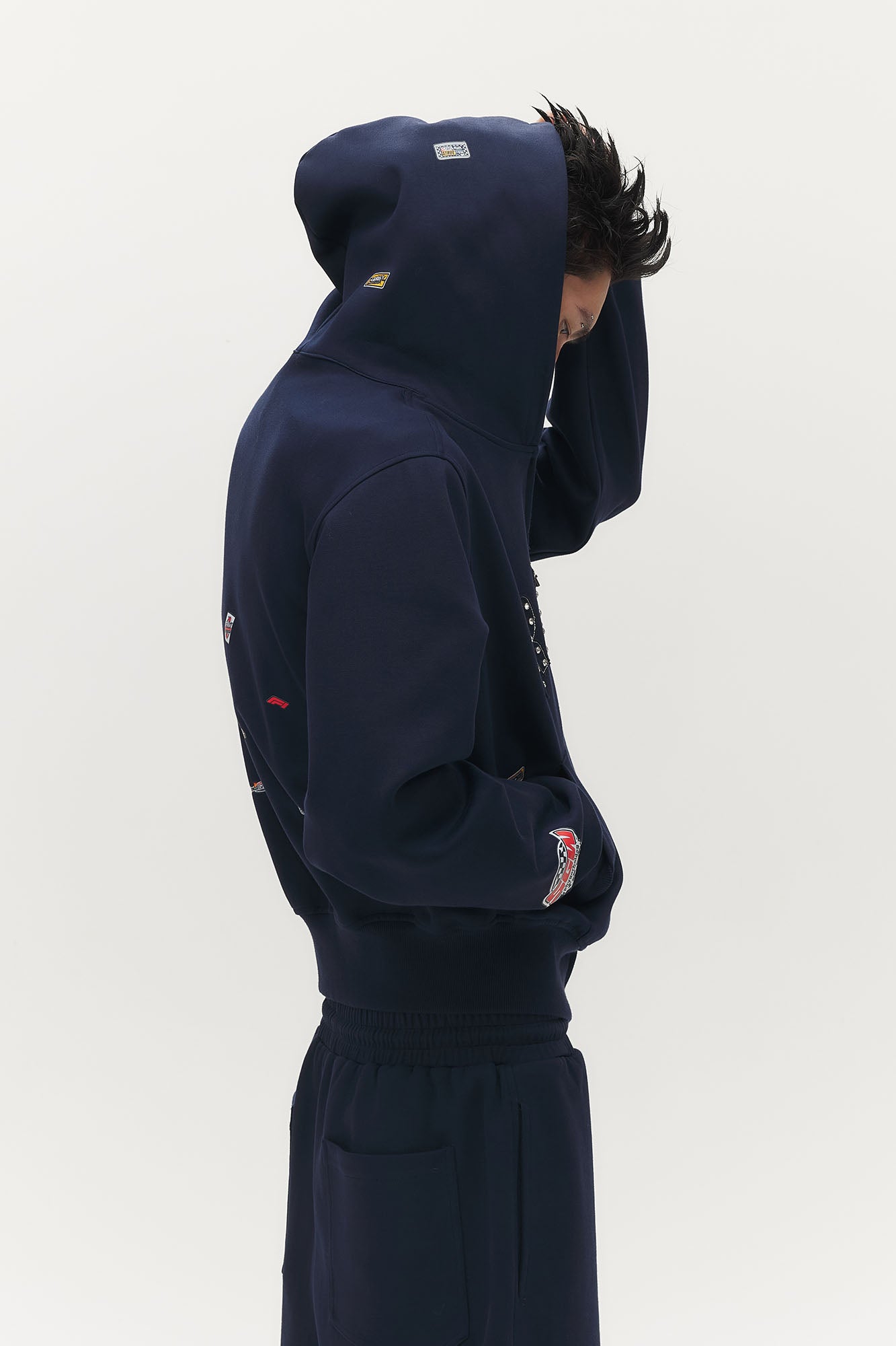 SAVAGEGROWTHWORLD Whimsical Stickers Zip-Up Hoodie