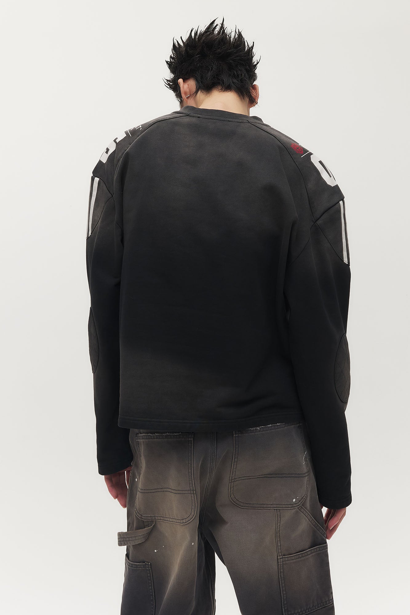 SAVAGEGROWTHWORLD Athletic Distressed Patch Sweatshirt