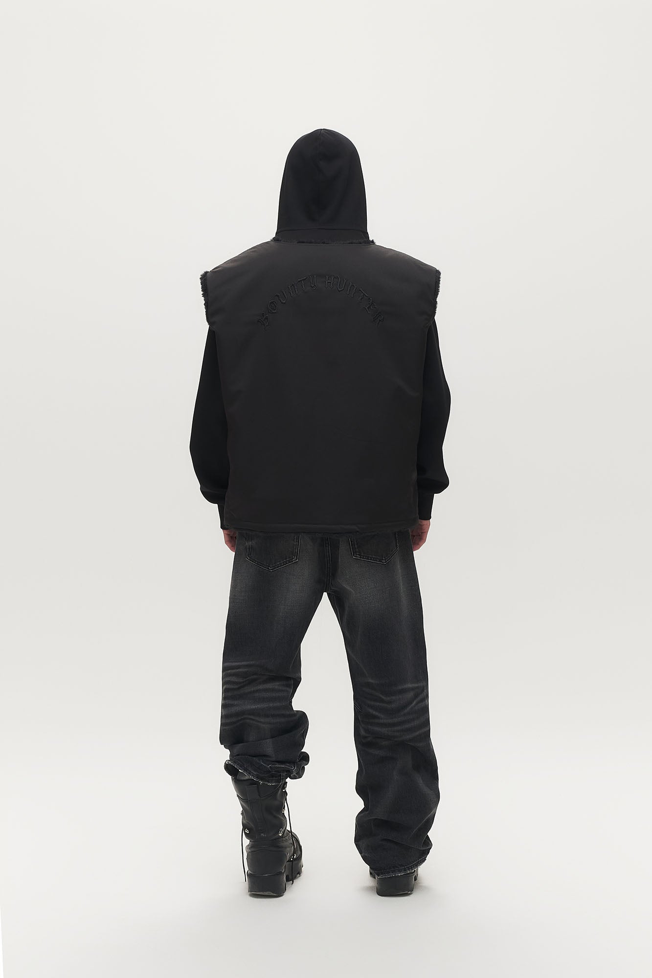 SAVAGEGROWTHWORLD Detachable Vest Faux Fur Collar Parka