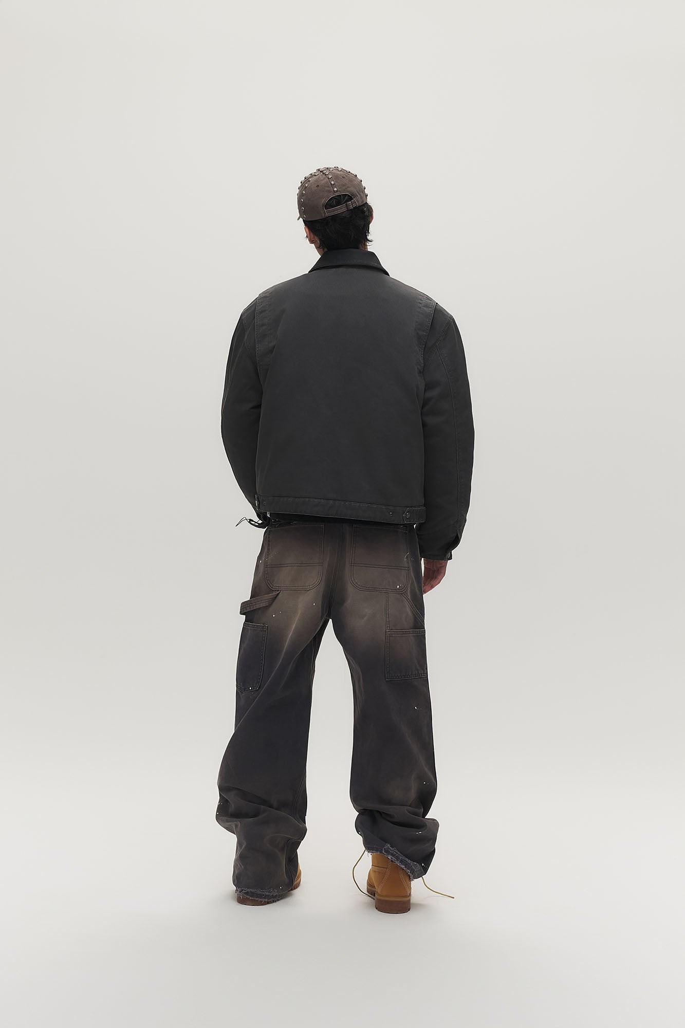 SAVAGEGROWTHWORLD Leather Collar Utility Puffer Jacket