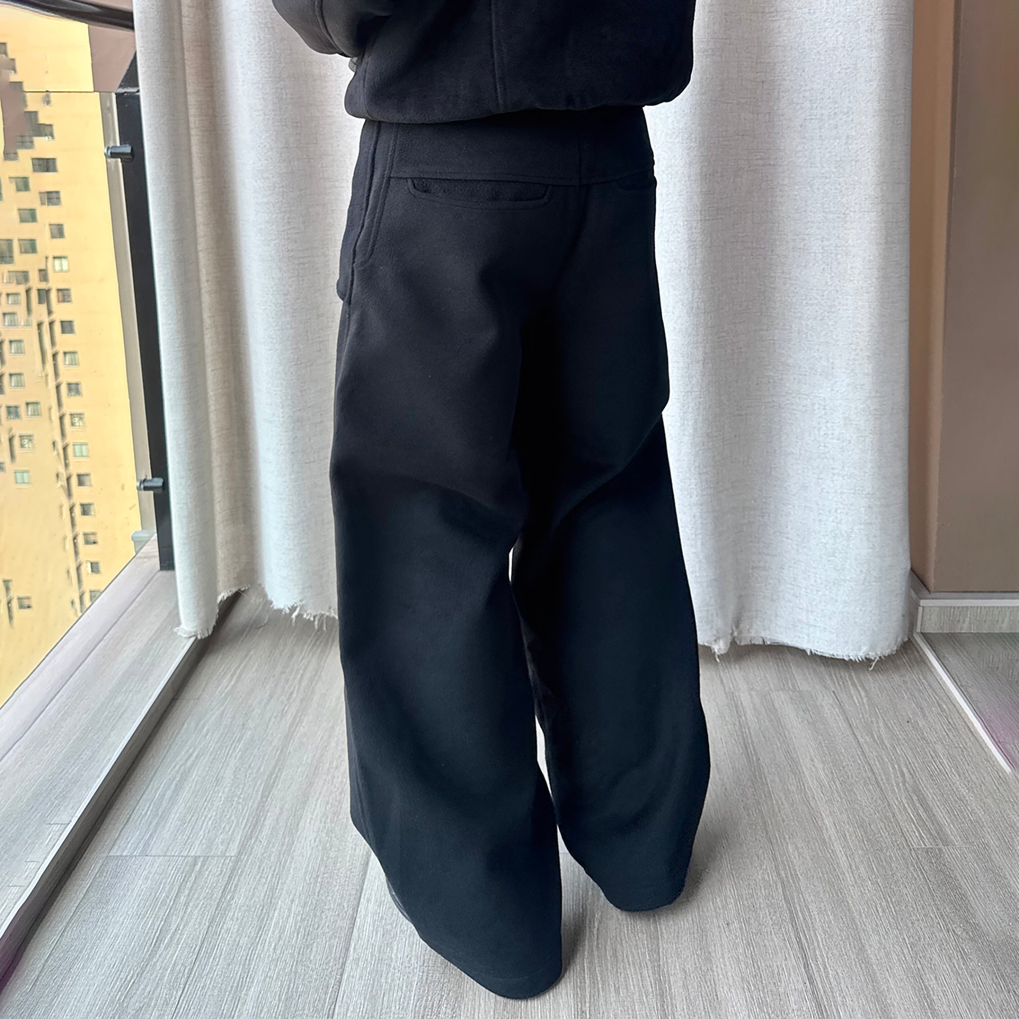 ESAIAS Harness-Lock Wool-Blend Wide-Leg Trousers