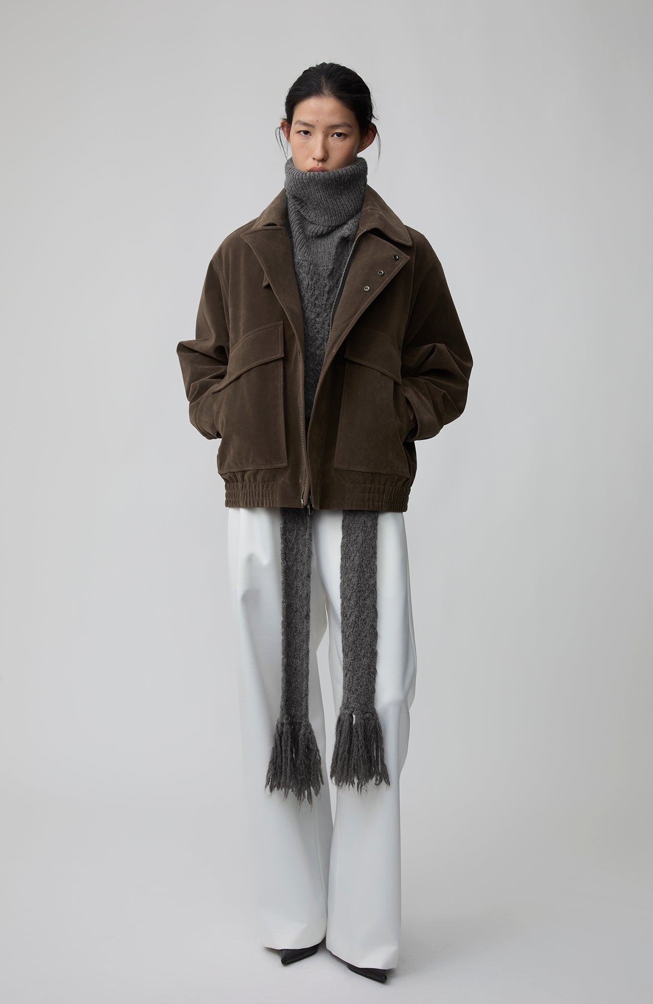 OPICLOTH Suede Dual Zip Quilted Jacket