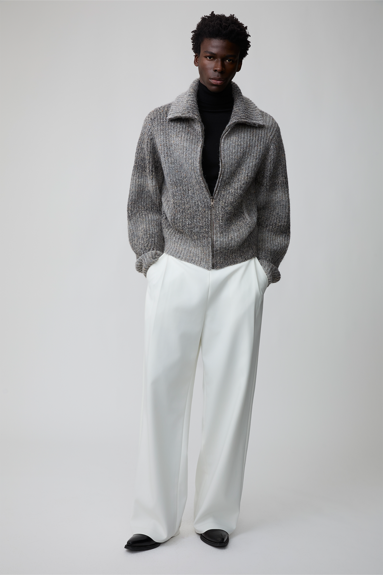 OPICLOTH Gradient Oversized Knit Zip-Up Cardigan, premium urban and streetwear designers apparel on PROJECTISR.com, OPICLOTH