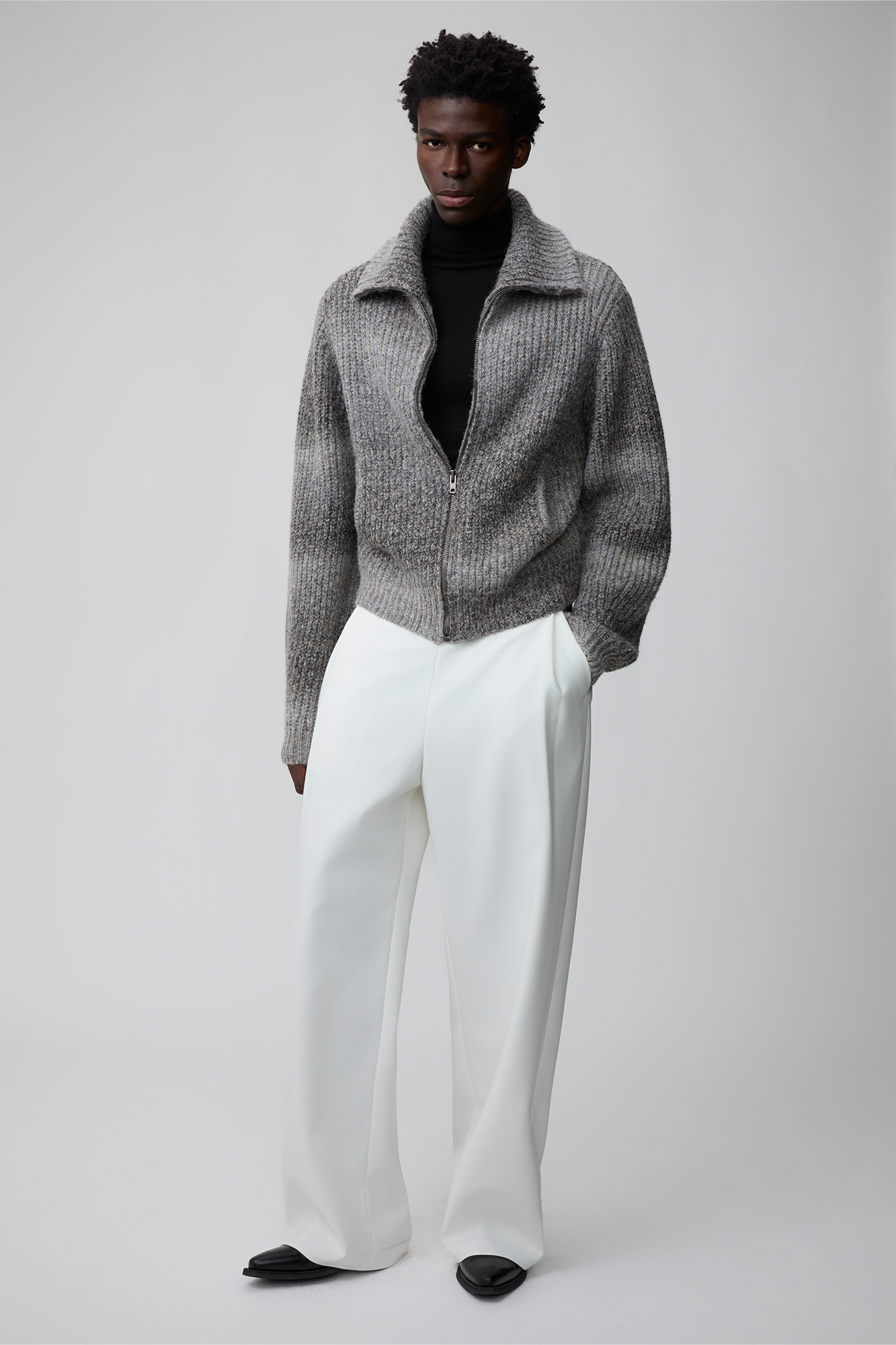 OPICLOTH Gradient Oversized Knit Zip-Up Cardigan, premium urban and streetwear designers apparel on PROJECTISR.com, OPICLOTH