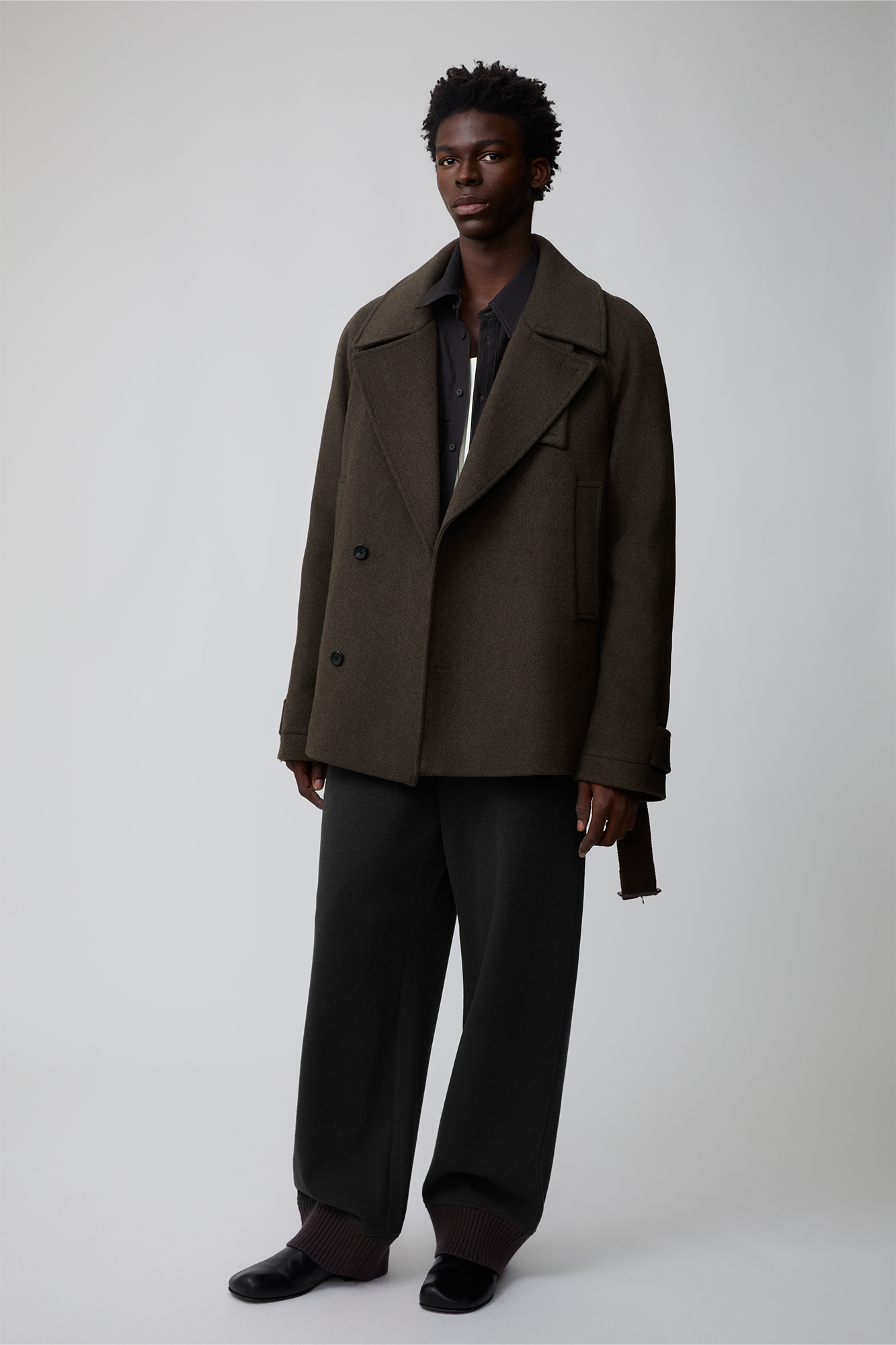 OPICLOTH Double-Breasted Belted Wool-Blend Coat, premium urban and streetwear designers apparel on PROJECTISR.com, OPICLOTH