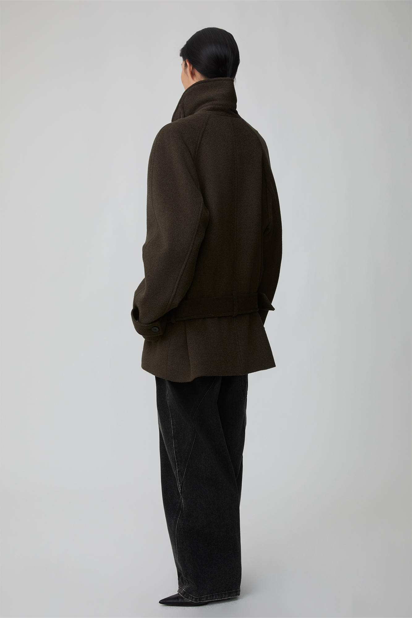 OPICLOTH Double-Breasted Belted Wool-Blend Coat, premium urban and streetwear designers apparel on PROJECTISR.com, OPICLOTH