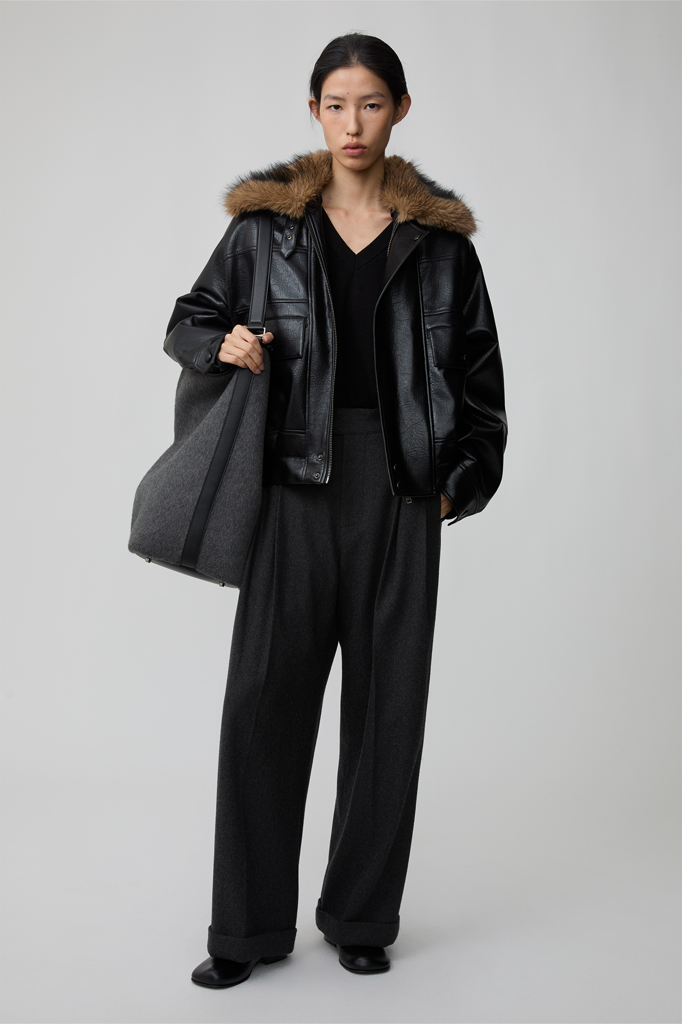 OPICLPOTH Wool-Blend Pleated Barrel Trousers, premium urban and streetwear designers apparel on PROJECTISR.com, OPICLOTH