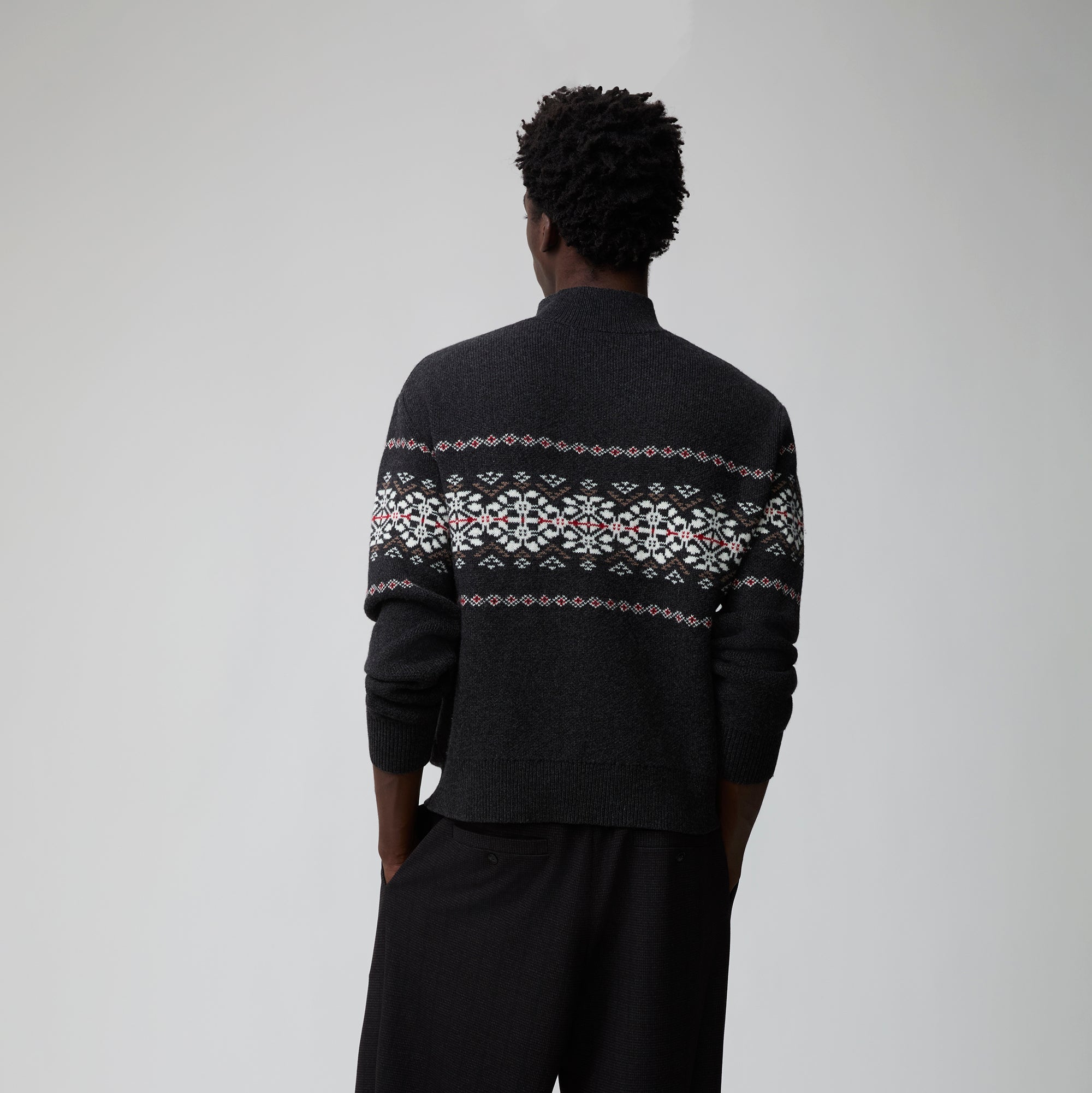 OPICLOTH Fair Isle Jacquard Knit Cardigan