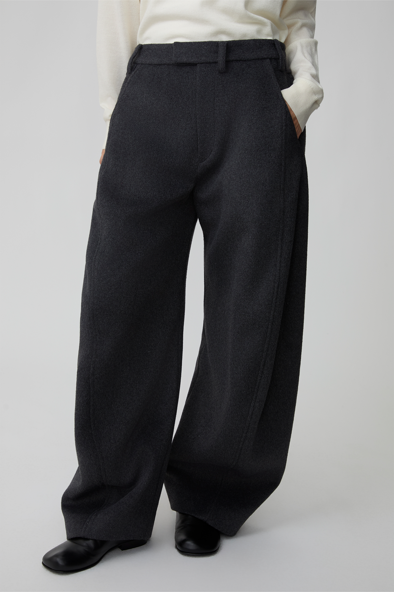 OPICLOTH Essential Wool-Blend Barrel Pants, premium urban and streetwear designers apparel on PROJECTISR.com, OPICLOTH