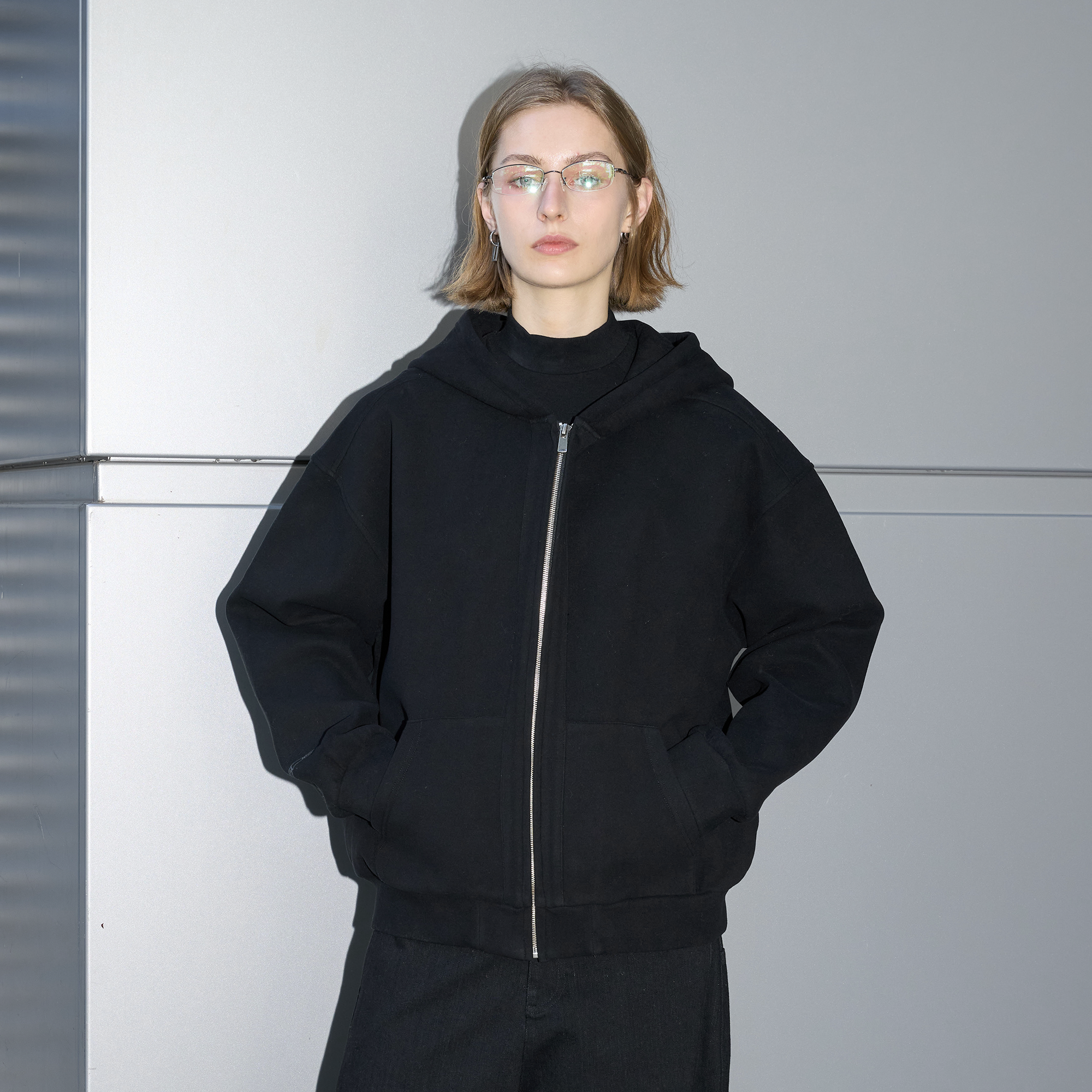 LABELROOM Washed Plush-Touch Hooded Jacket, premium urban and streetwear designers apparel on PROJECTISR.com, LABELROOM